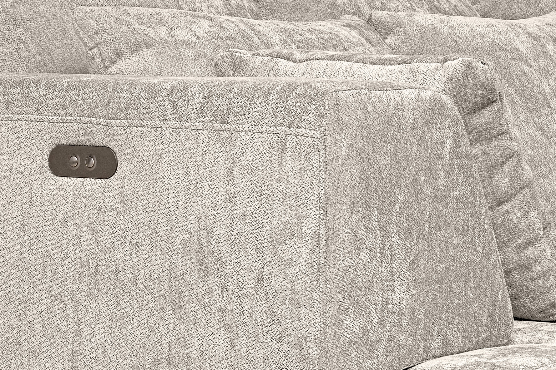 WERK2 Ecksofa »Tiga, Komfortsofa mit elekt. Auszugsfunktion, bequem, L-Form« Pure Wohlfühlgarantie: Ausziehbare Sitztiefe, XXL-Ottomane & Kissen.