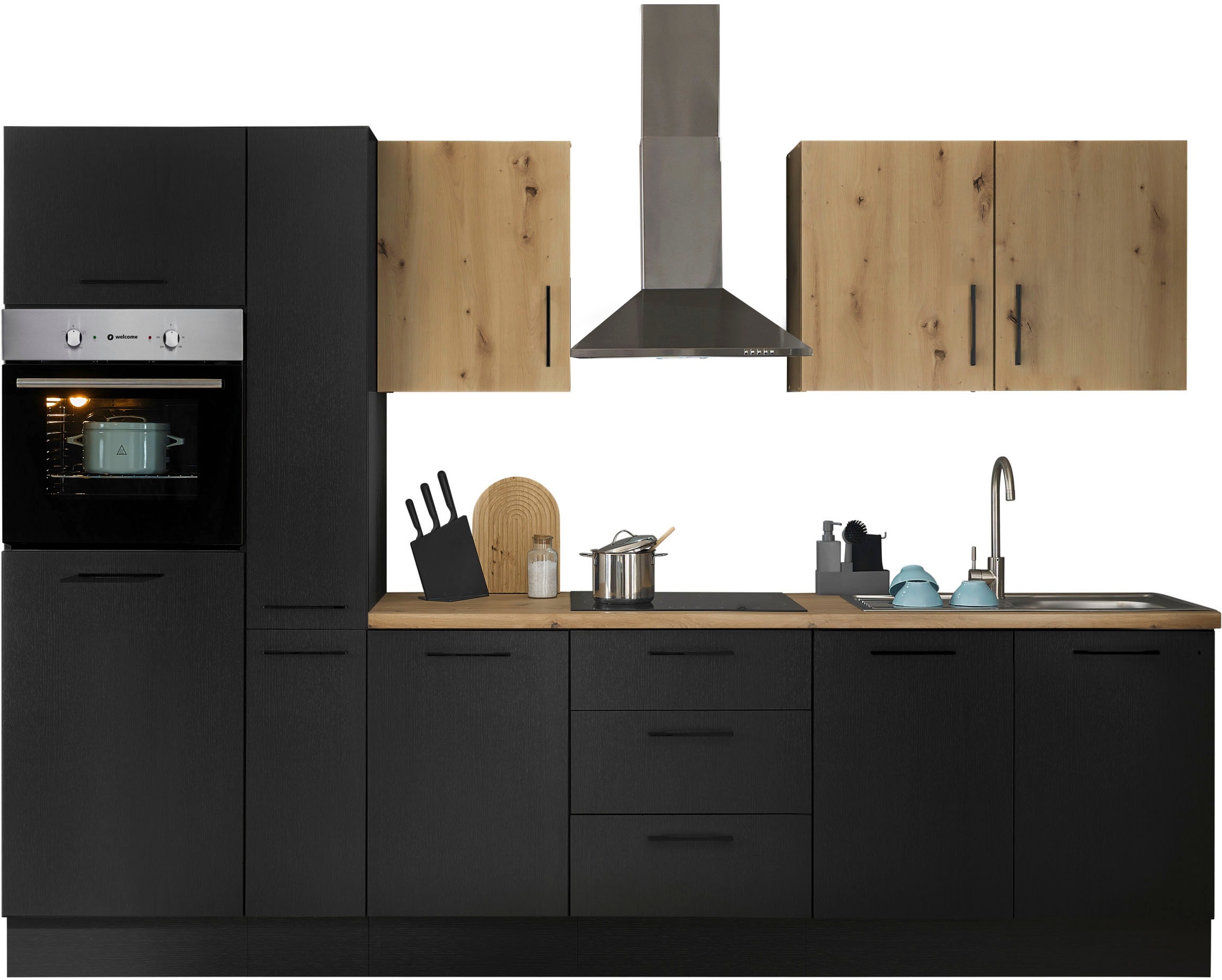 BASIC by Balculina Küchenzeile "Turin" Breite 300 cm, wahlweise mit E-Gerät günstig online kaufen