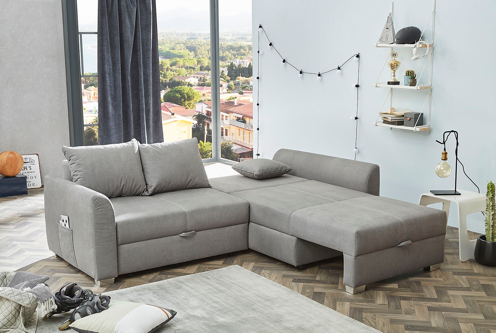 Jockenhöfer Gruppe Ecksofa "Boomer L-Form, B: 236 cm" mit Bettfunktion, Bet günstig online kaufen