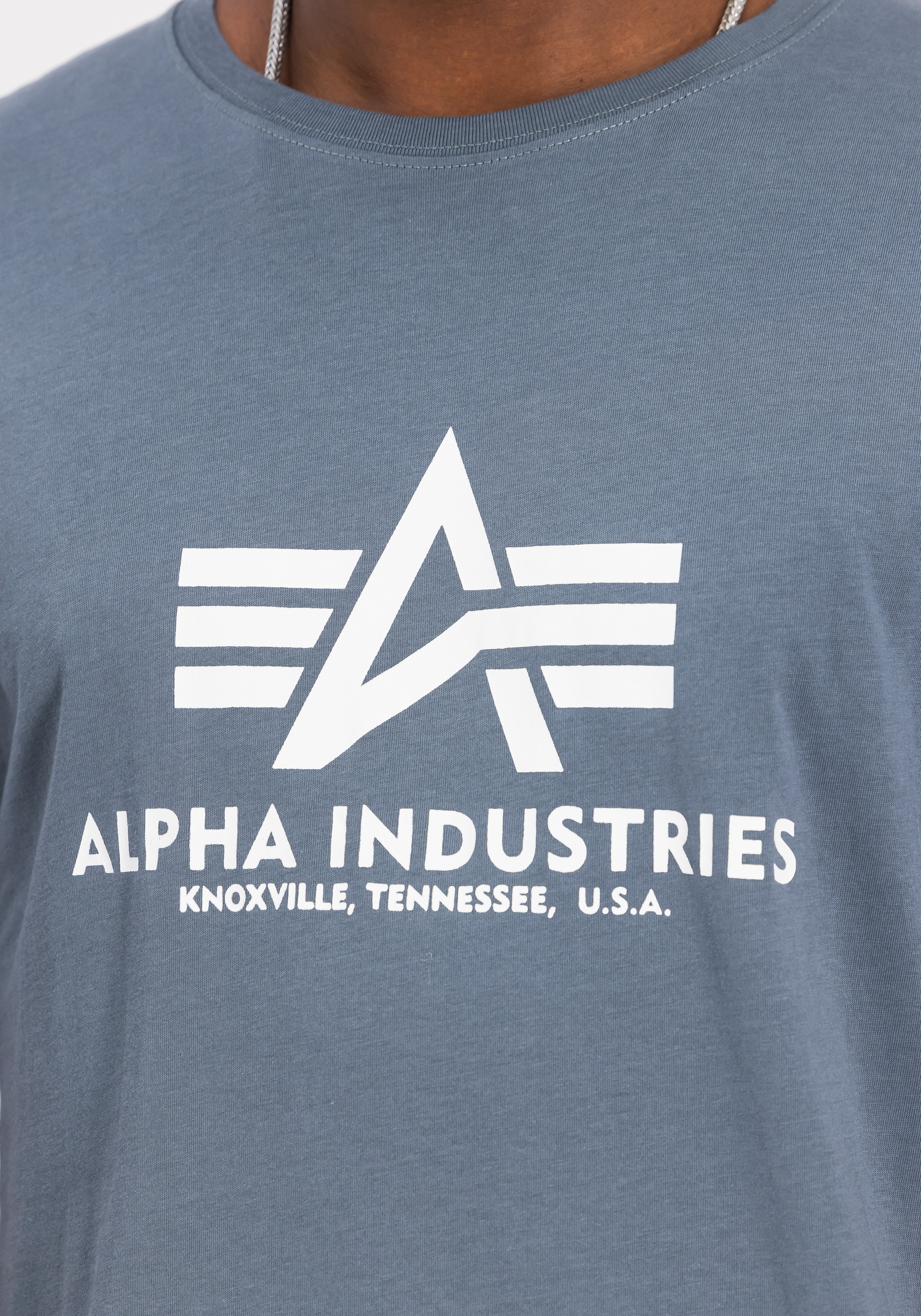 Alpha Industries Basic Short Sleeve T-Shirt Denim Blue L Men 2