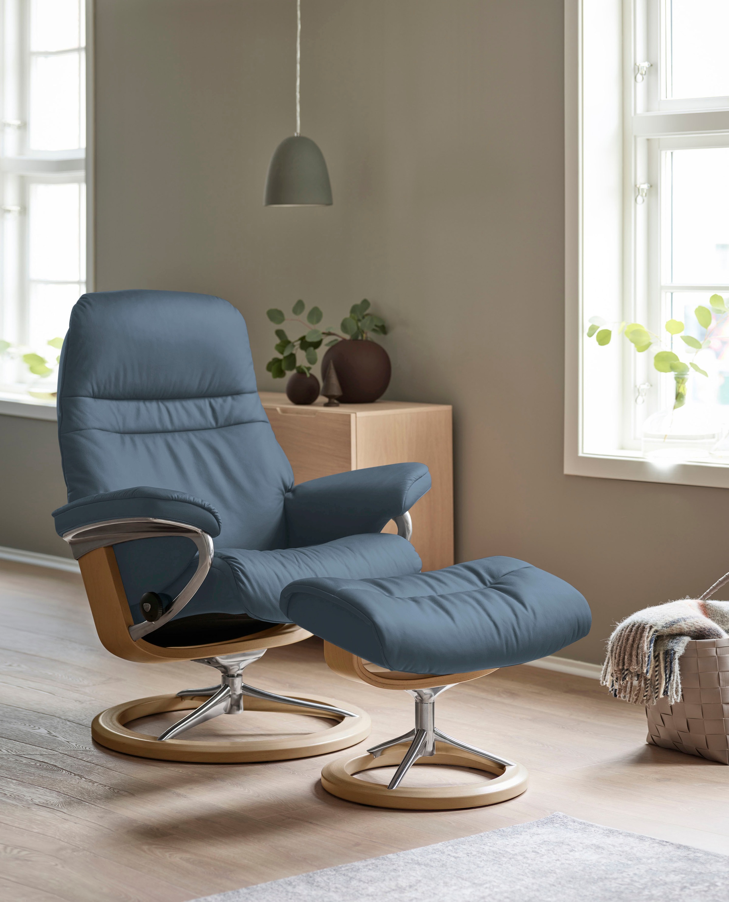 Stressless Relaxsessel "Sunrise" Relaxsessel mit Hocker, mit Signature Base günstig online kaufen