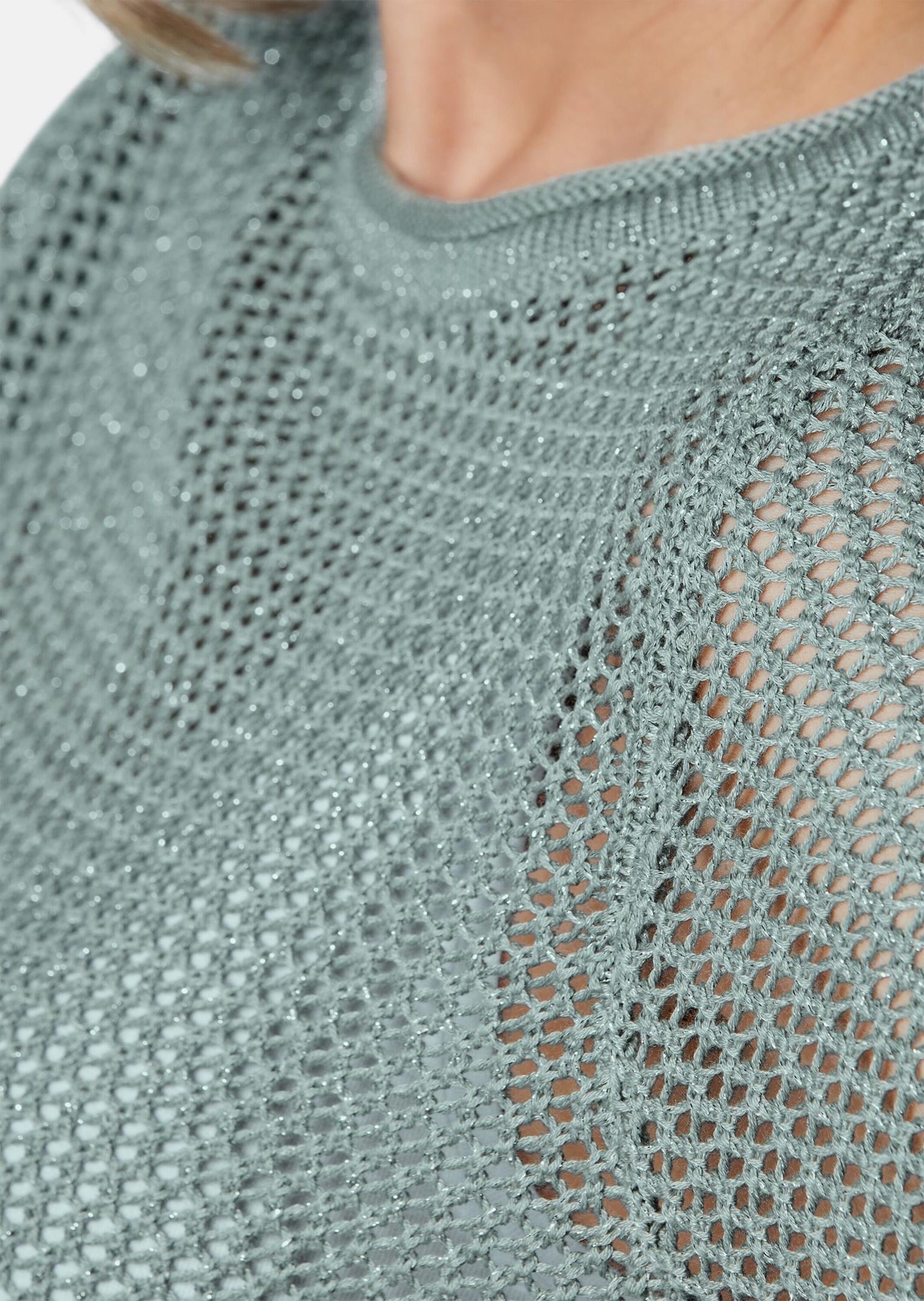 GOLDNER Strickpullover »Leicht schimmernder Strickpullover mit aufwendigem Ajourdessin«