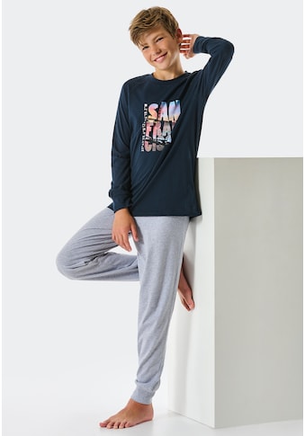 Pyjama »Teens Nightwear«, (2 tlg.), mit Rundhalsausschnitt und Raglanärmeln