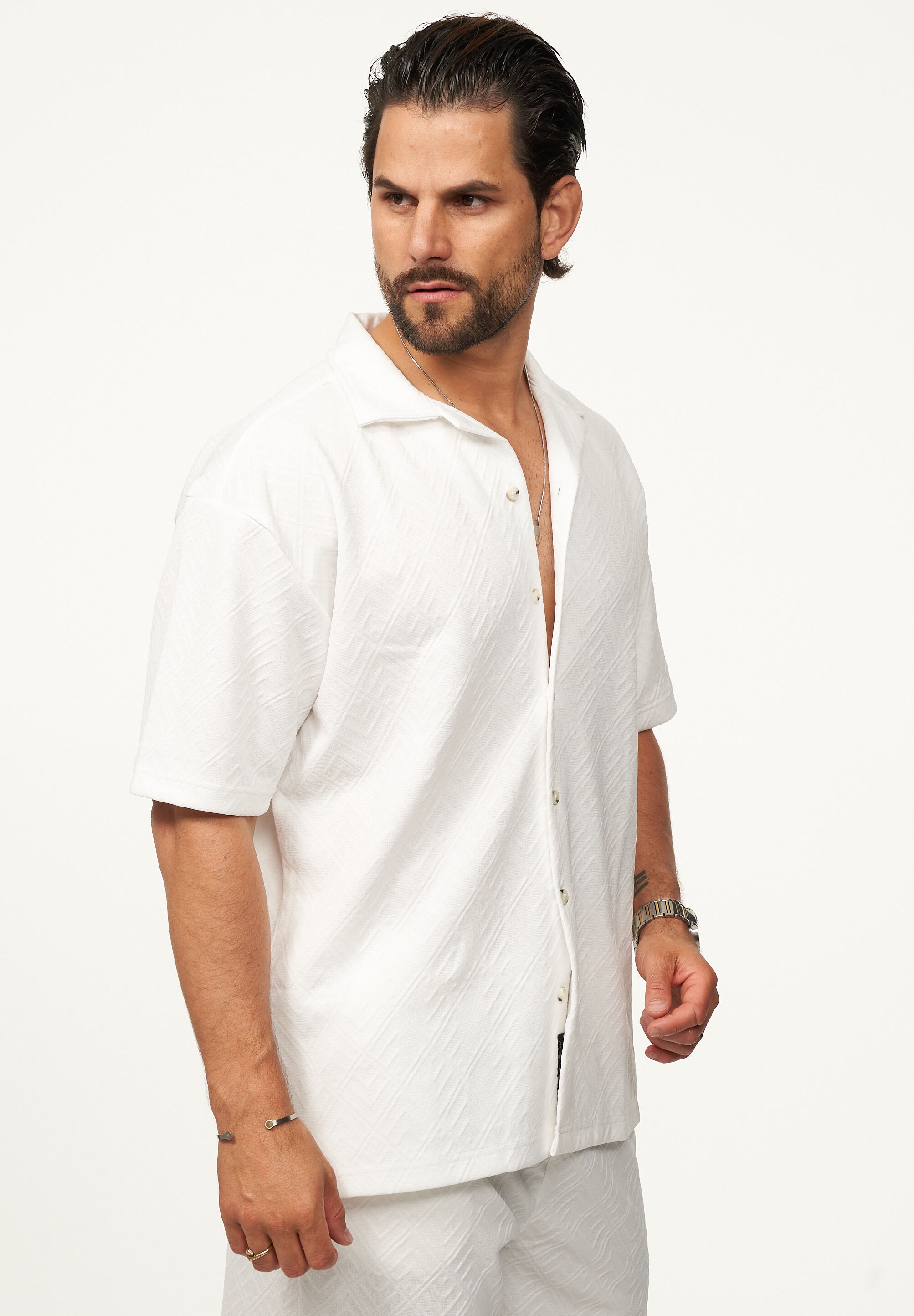 CARISMA Kurzarmhemd »im Summer-Look mit Strukturmuster Regular-Fit« Herren Kurzarm Strick Polo-Hemd T-Shirt