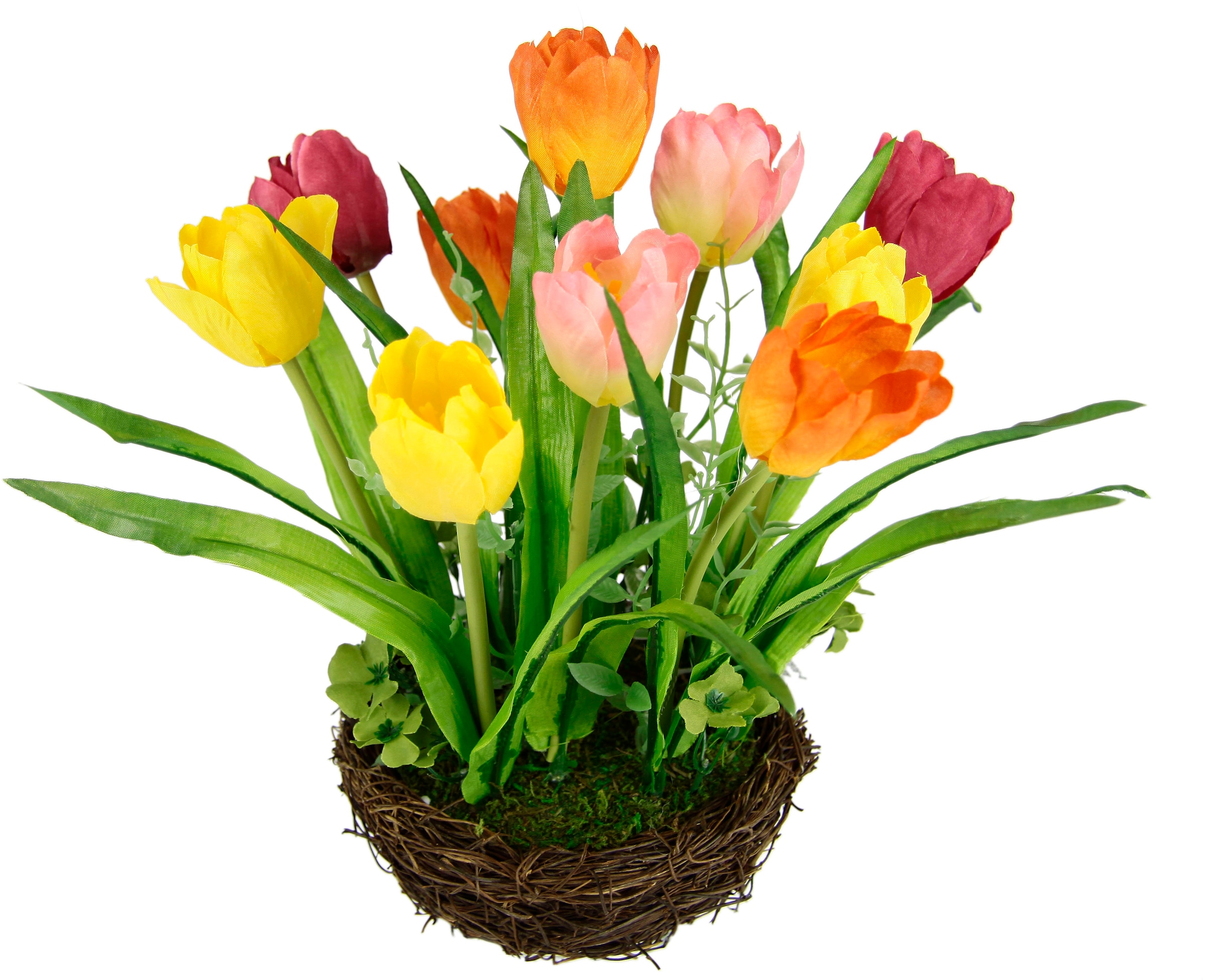 Kunstblume »Gesteck Tulpe«, Künstliche Pflanze Ostern Blüten Hochzeit Tischdeko...