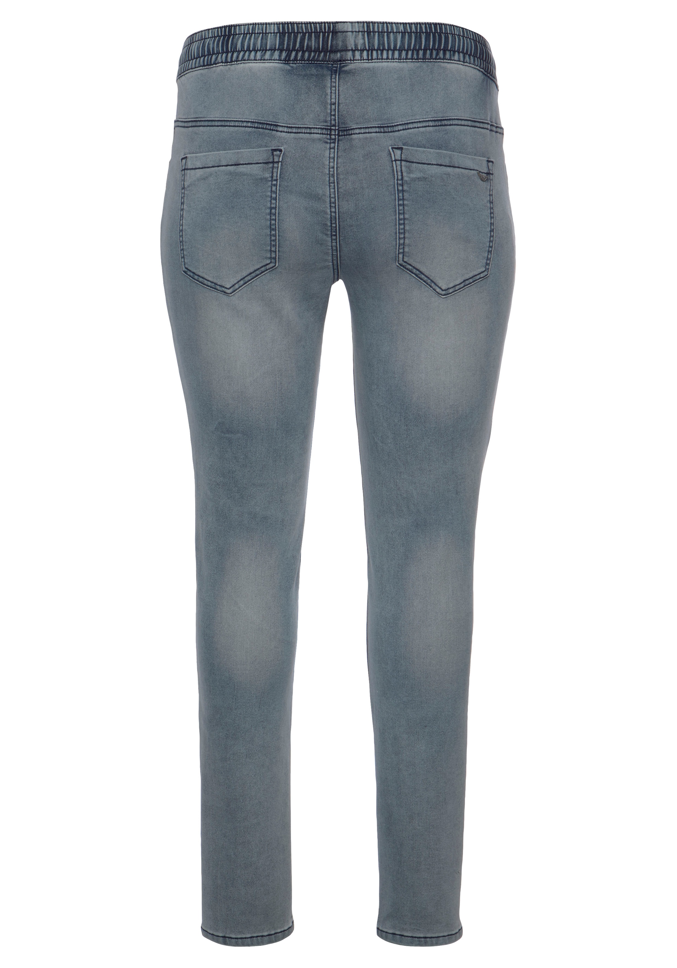 Arizona Stretch-Jeans, weites Bein, hohe Leibhöhe, knöchellang, mit Used-Waschung