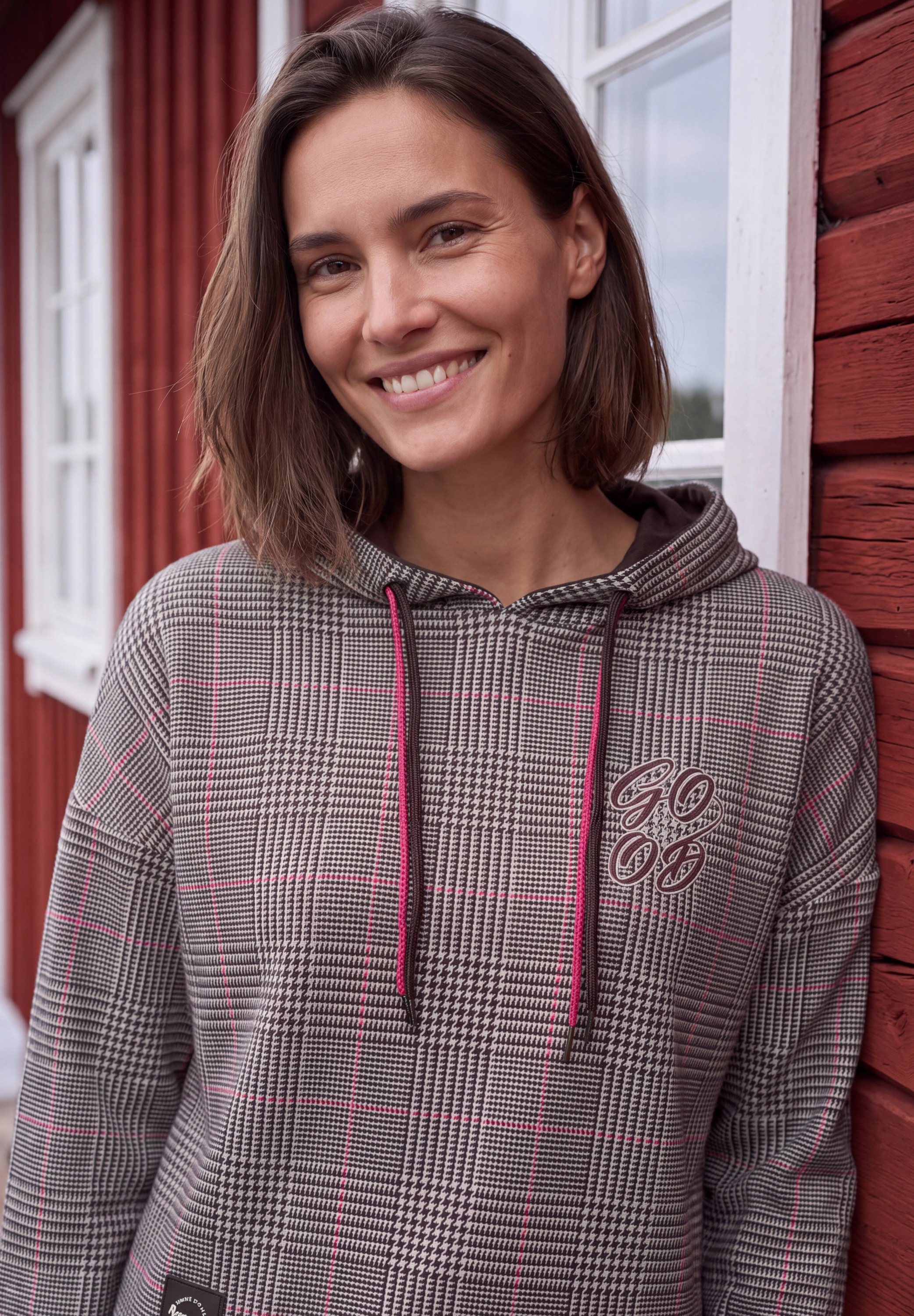 Cecil Kapuzensweatshirt , mit Karomuster / Doppelter Kordelzug
