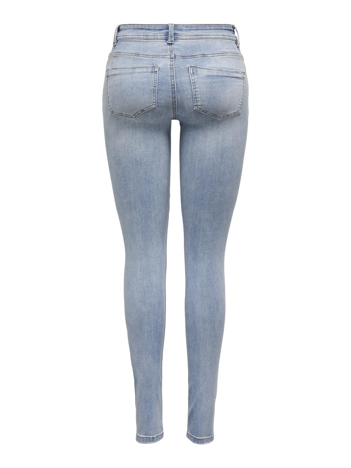 ONLY Skinny-fit-Jeans »ONLWAUW MW DESTROY BLEACH DNM GUA«, mit Destroyed Effekt