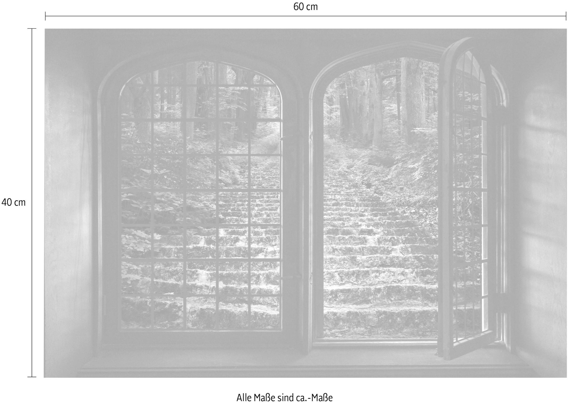 queence Wandsticker »Wald«, Wandsticker, Wandbild, selbstklebend, 3D, Fenster