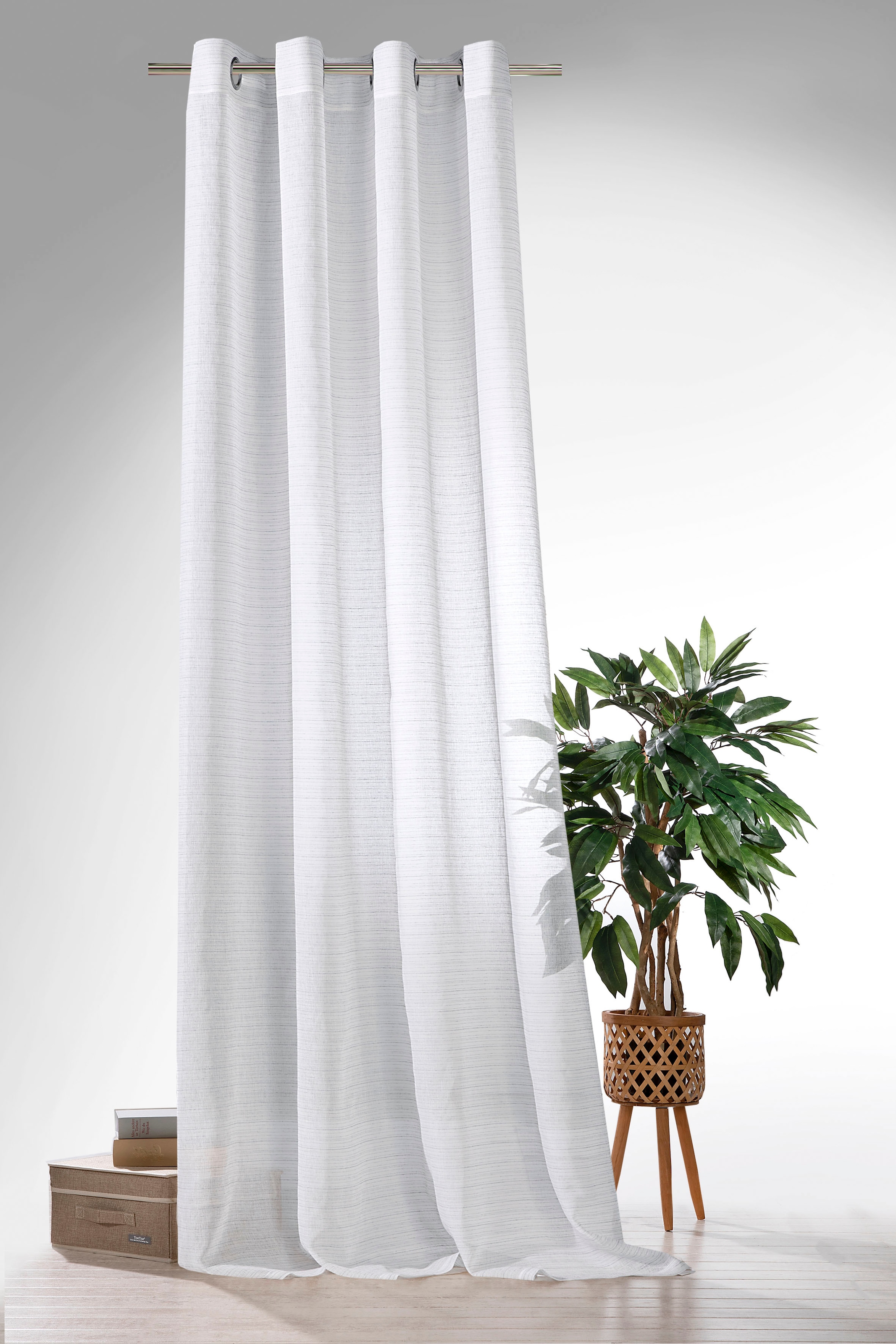 Weckbrodt Vorhang "Natural Chic" Ösen 1 Stk. tlg. Leinen-Optik, Webstreifen günstig online kaufen