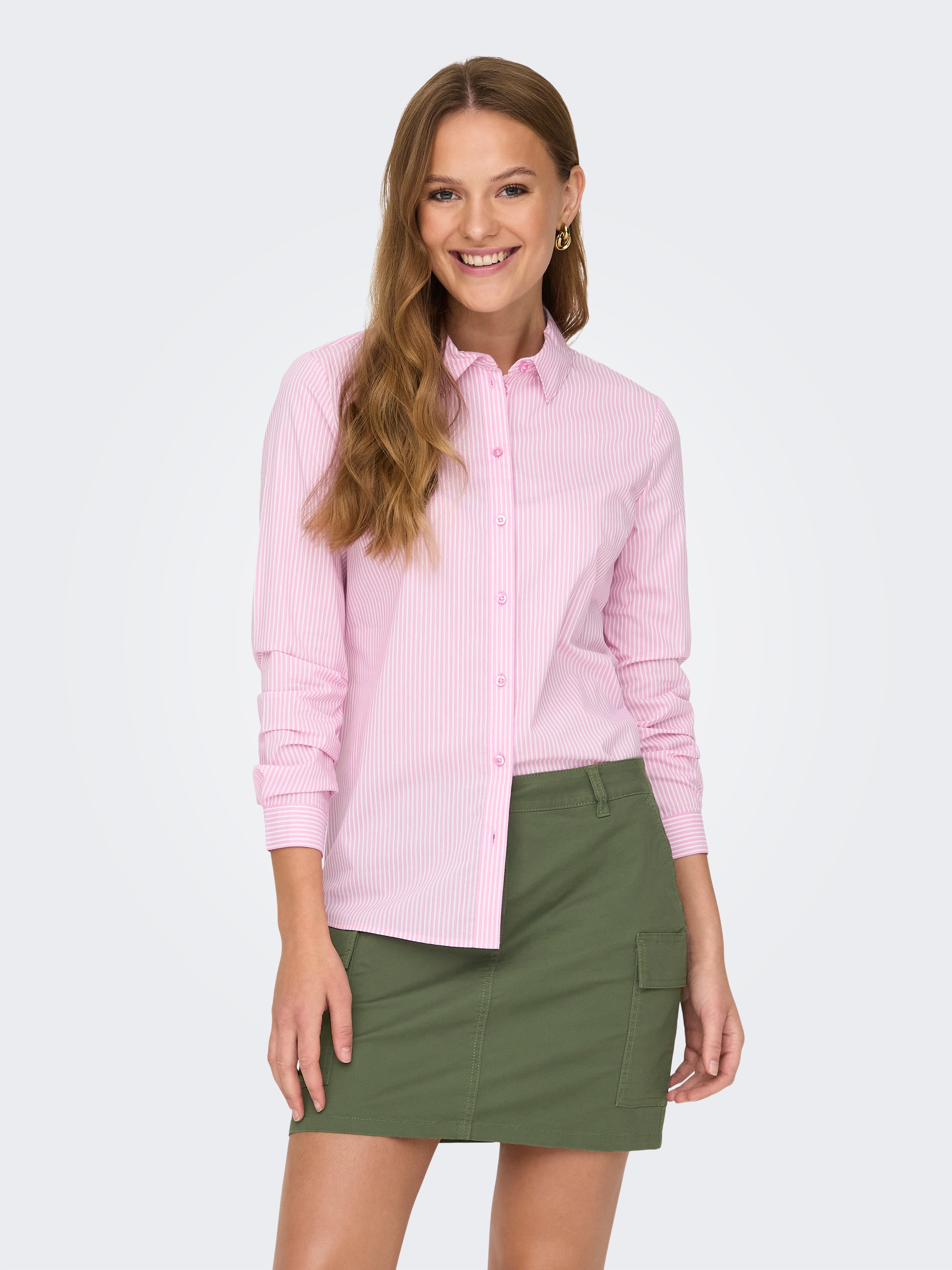 Jdy Hemdbluse "Jdymio L/S Shirt Wvn Noos" Baumwollmischung, Regular Fit