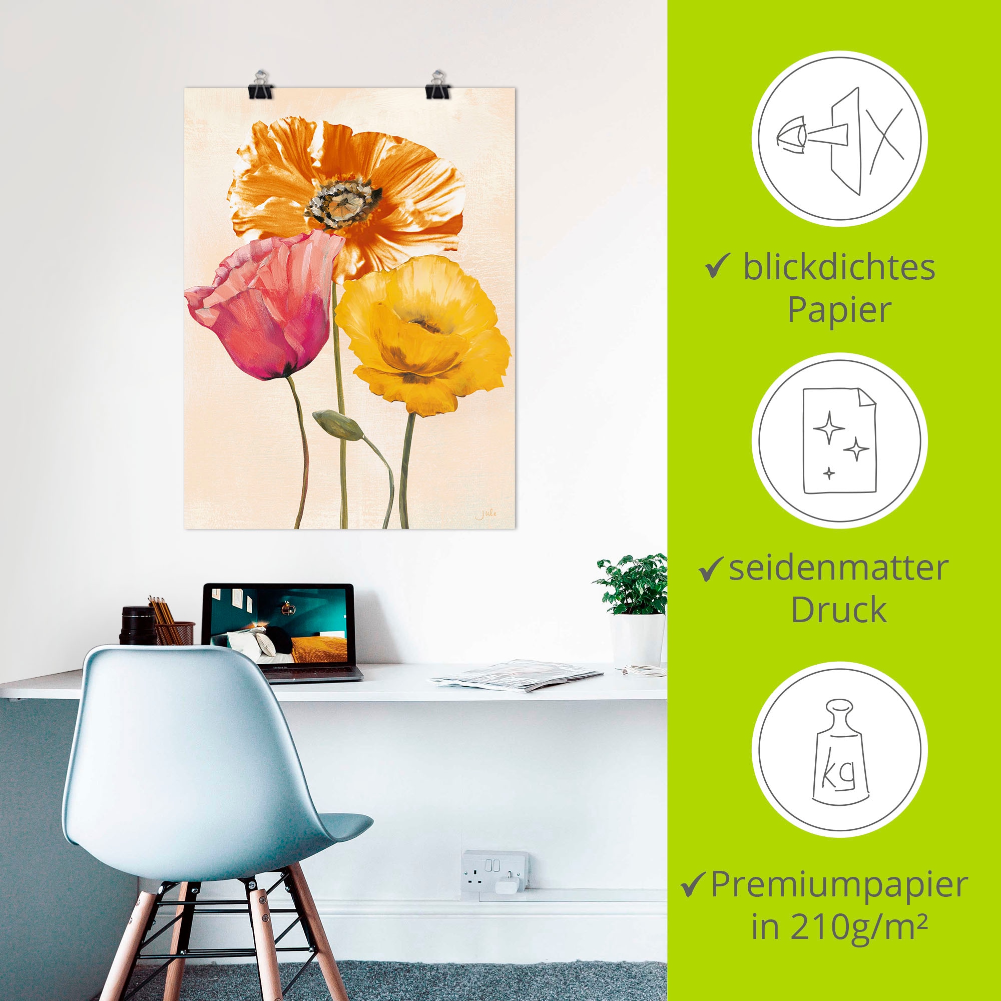 Artland Wandbild »Bunte Mohnblumen II«, Blumenbilder, (1 St.), als Leinwandbild, Poster, Wandaufkleber in verschied. Größen