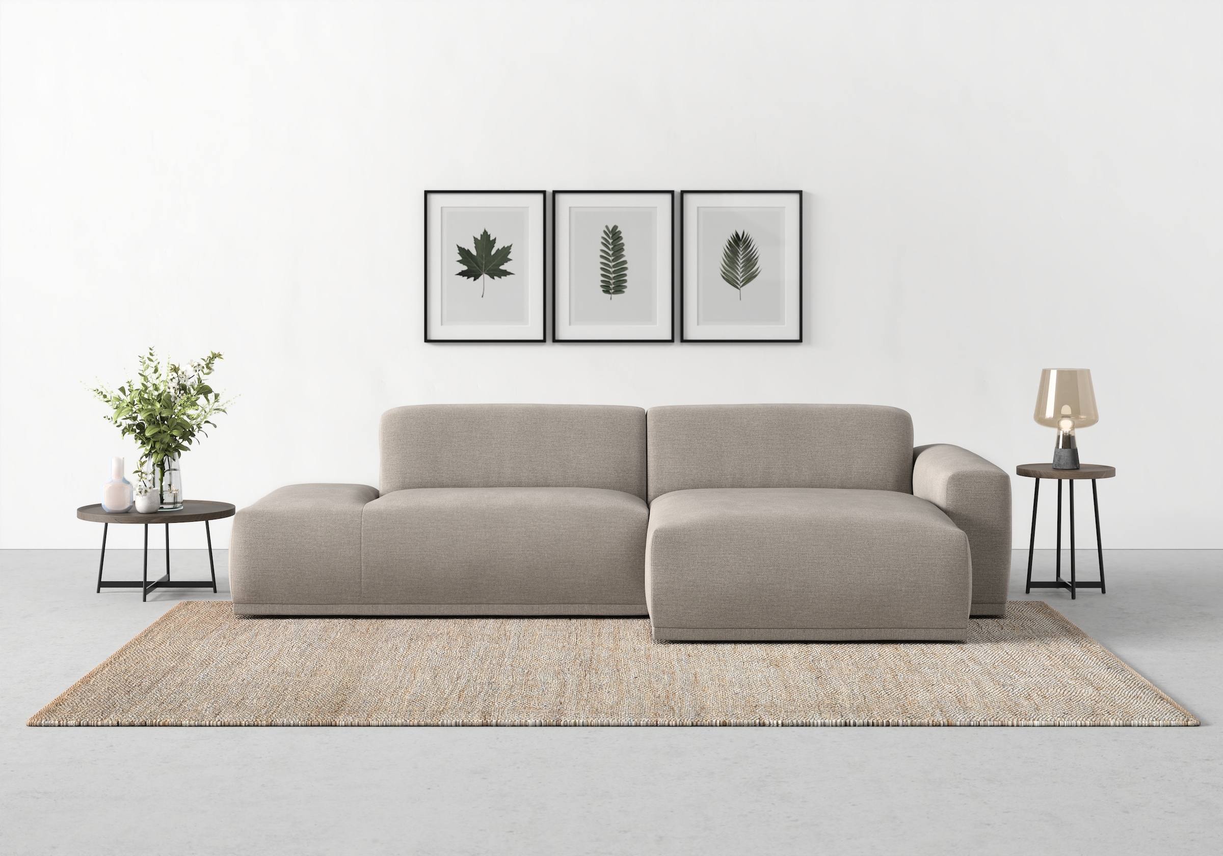 TRENDMANUFAKTUR Ecksofa "Braga, mit hochwertigem Kaltschaum, L-Form, Japandi-Design" modernes Sofa, Couch mit hohem Sitzkomfort, 275/72/160 cm (B/H/T)