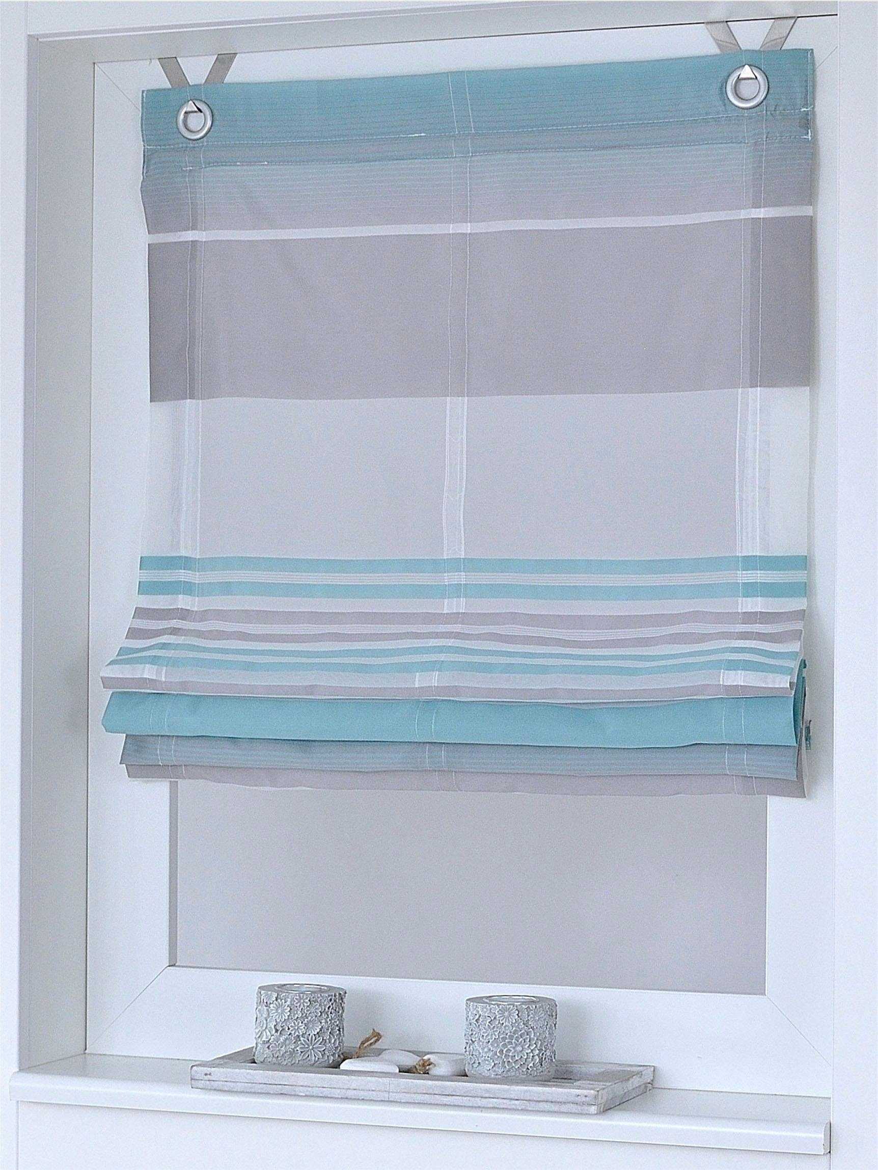 Kutti Raffrollo "Jamaica" mit Hakenaufhängung ohne Bohren freihängend halbt günstig online kaufen