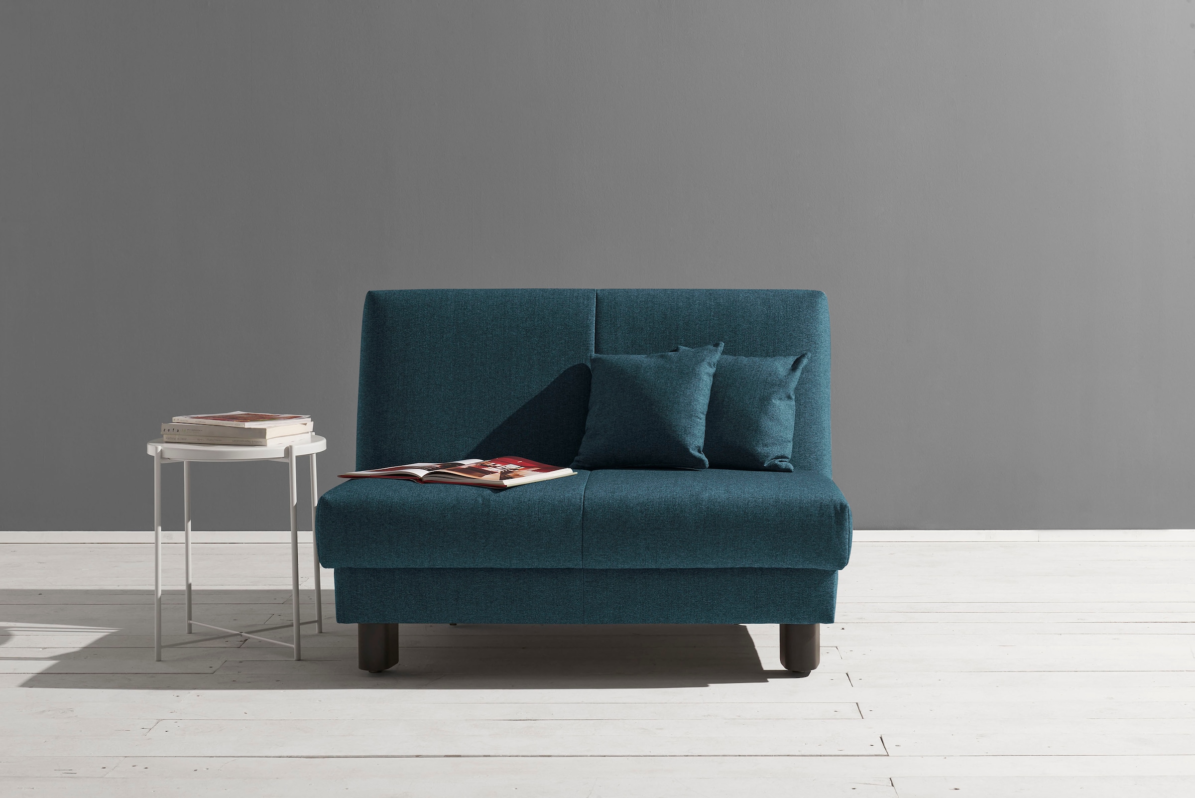 ell + ell Schlafsofa »Enny«, Liegefläche Breite 120 oder 140 cm, Liegehöhe 45 cm, Füße schwarz