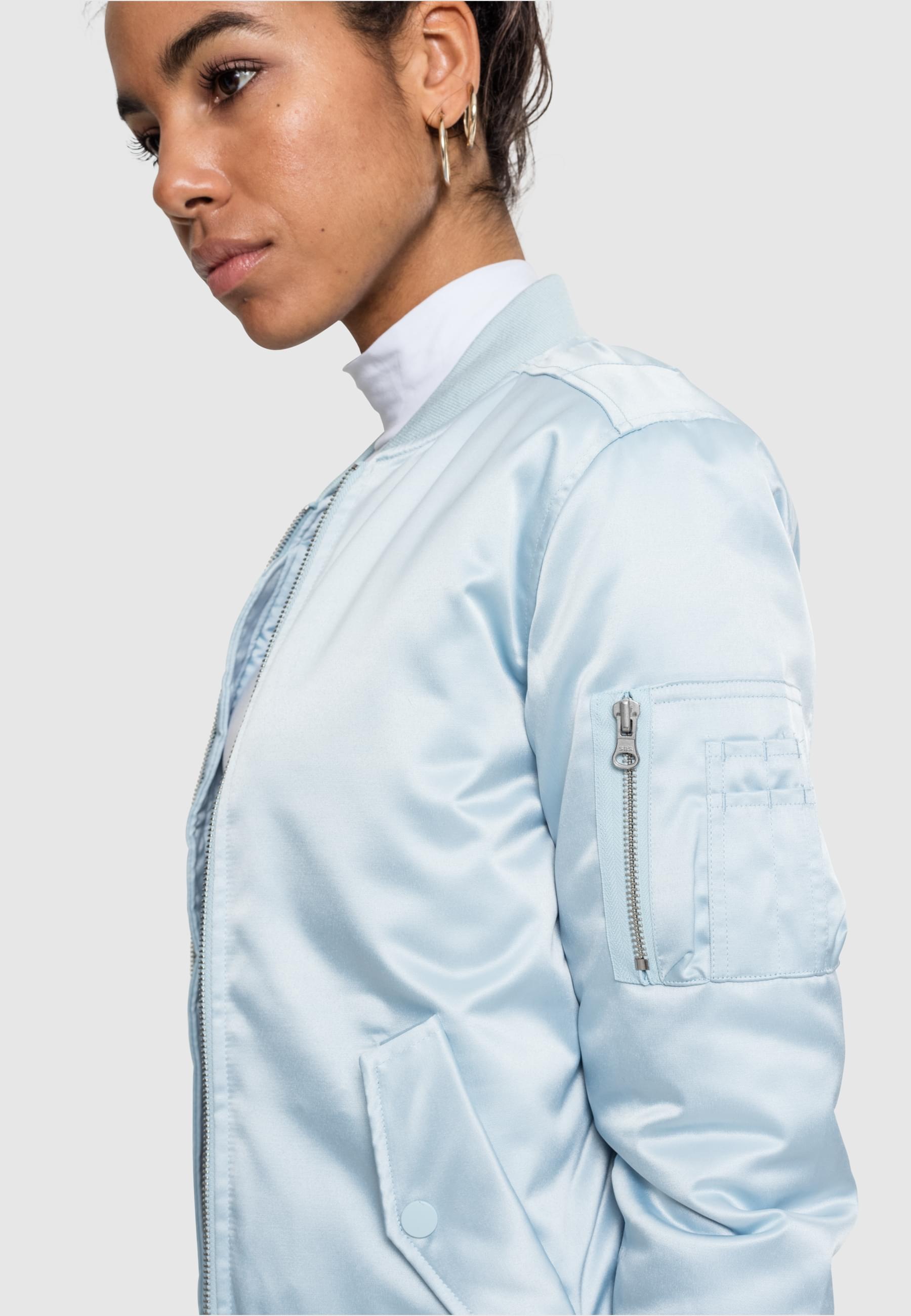 URBAN CLASSICS Allwetterjacke »Urban Classics Damen Ladies Satin Bomber Jacket«, (1 St.), ohne Kapuze