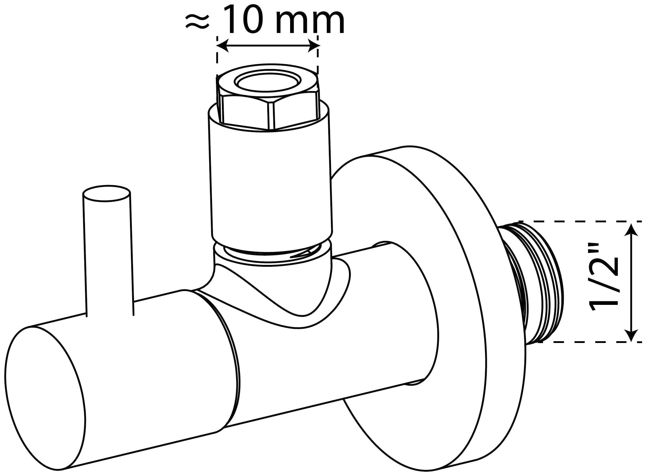Kirchhoff Eckventil, Universal Eckventil mit Schnellverschluss, ½“