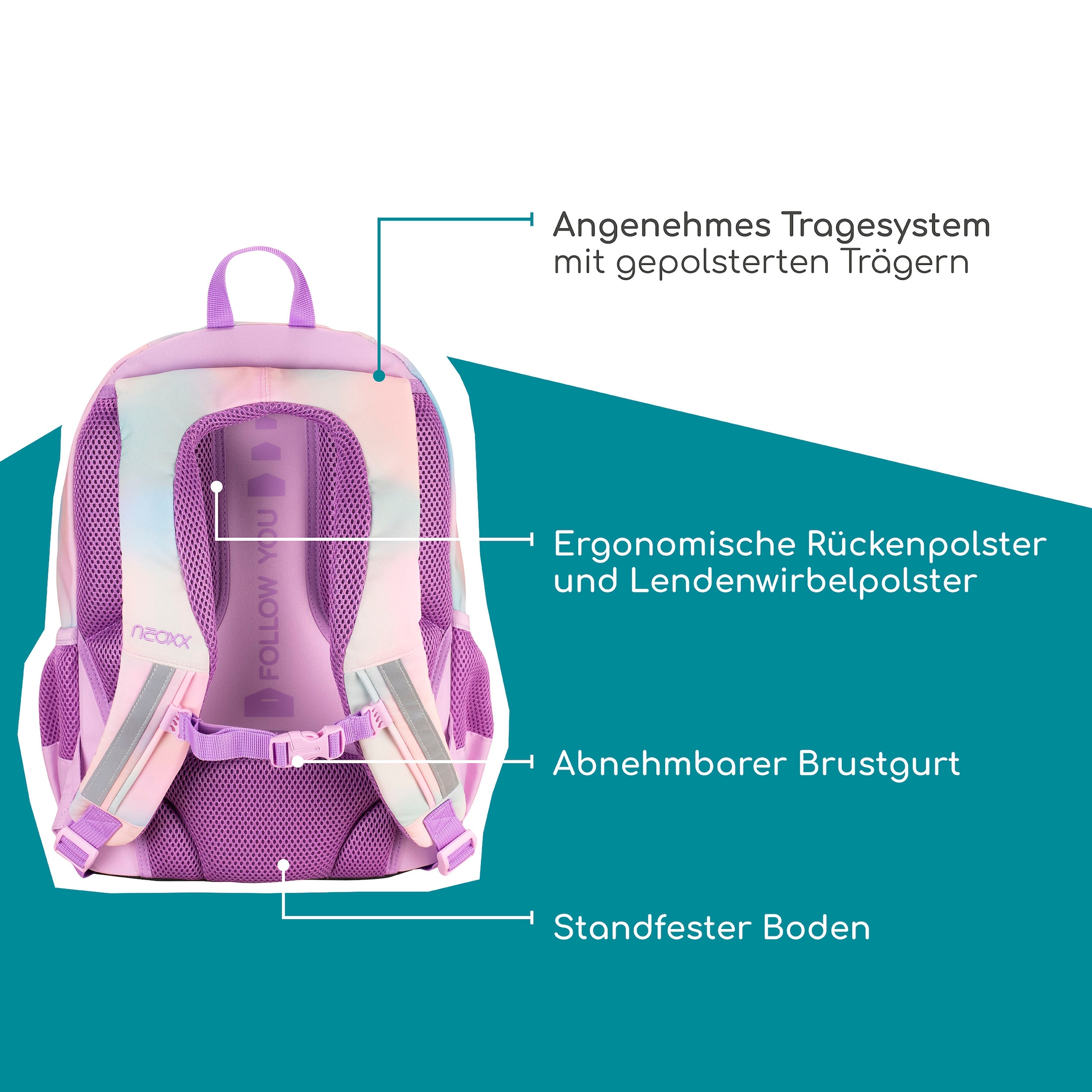 neoxx Schulrucksack »Flow, Candy Party«, teilweise aus recyceltem Material