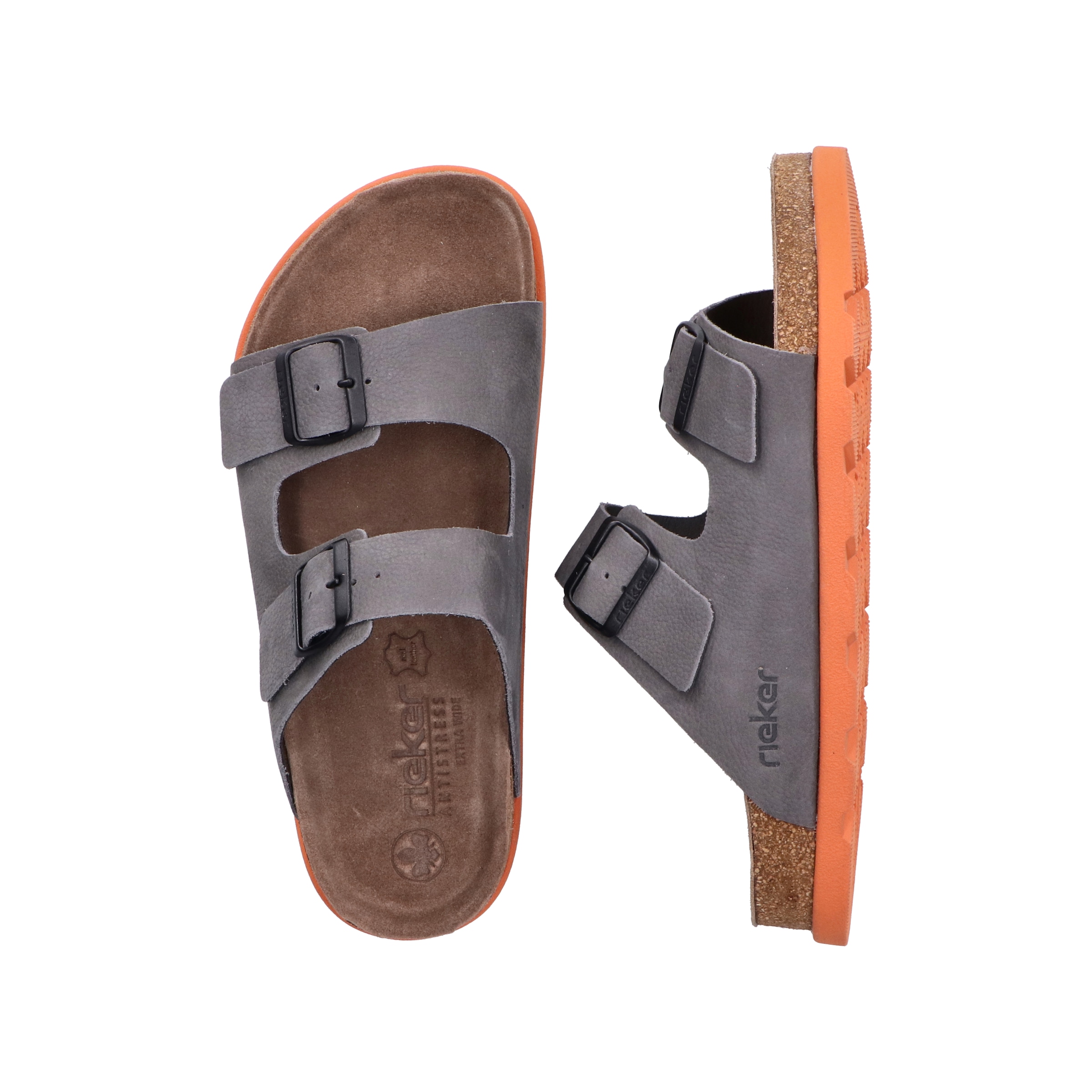 Rieker Pantolette, Sommerschuh, Strandschuh, Hausschuh mit bequemem Fußbett