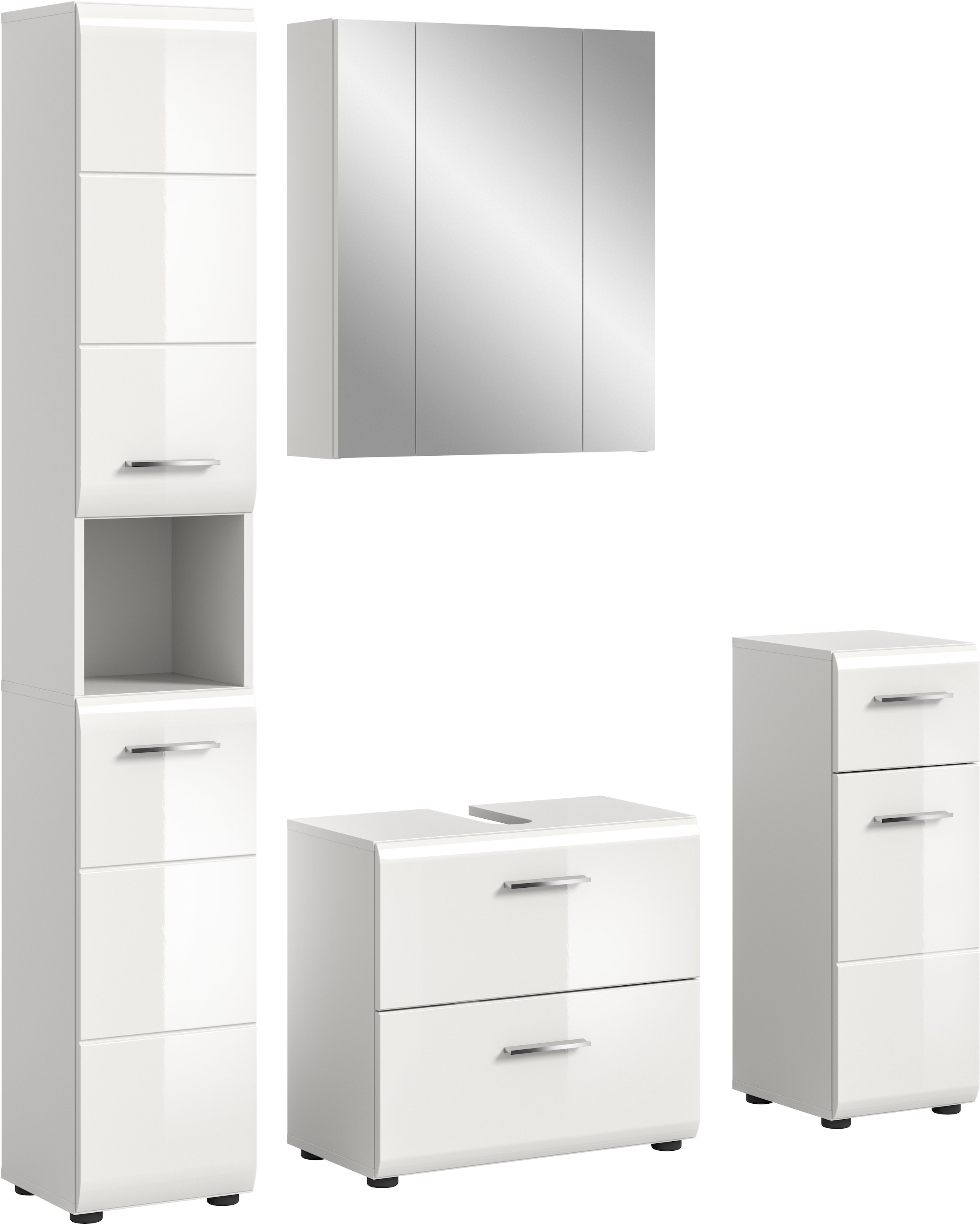INOSIGN Badezimmer-Set, (Set, 4 St.), Florenz, Badkombination 4-tlg., Weiß günstig online kaufen