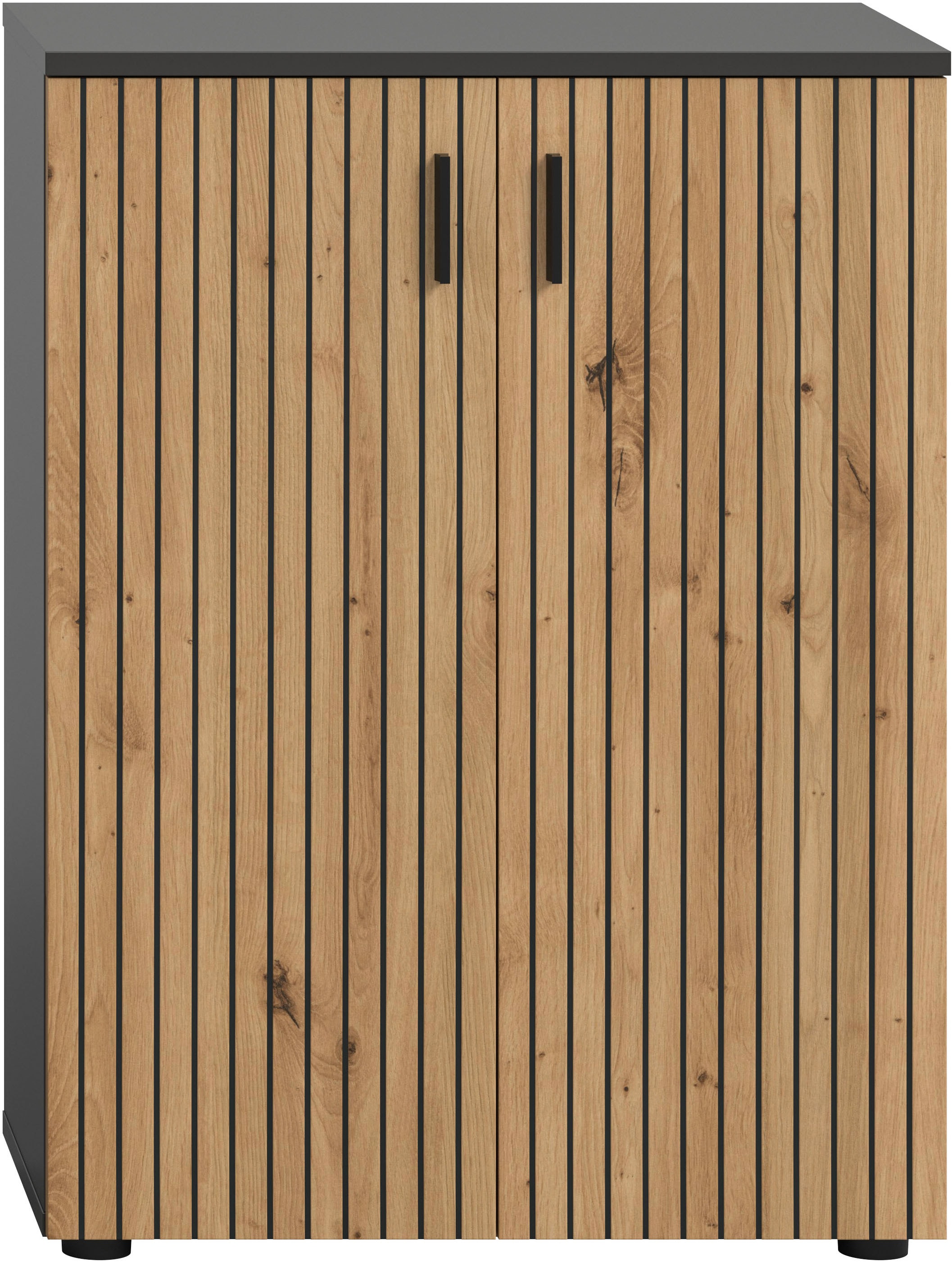 welltime Stauraumschrank »MANI, Höhe: 81 cm, Paneeloptik, 2 Türen, 3 Fächer« 1 Stk. tlg. Badezimmerschrank, Badschrank, Bad, Badezimmer