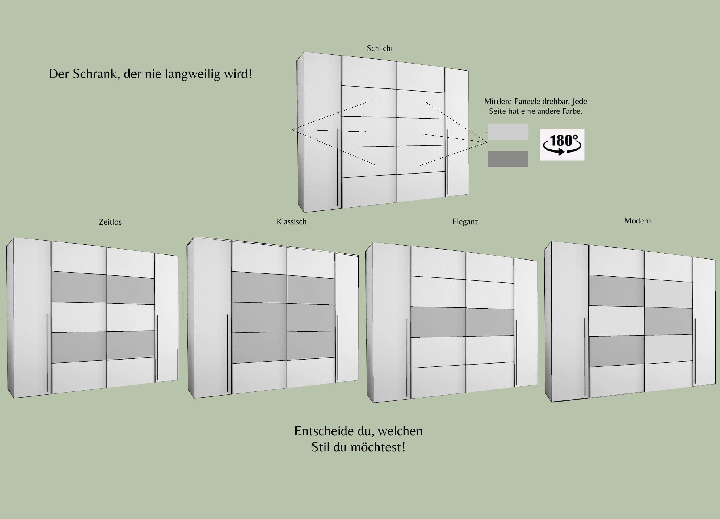 Thumbnail - FORTE Dreh-/Schwebetürenschrank "Narago, TOPSELLER, Made in Europe, zeitloses Design", (B/H/T ca. 270x210X61cm, Farbe We...
