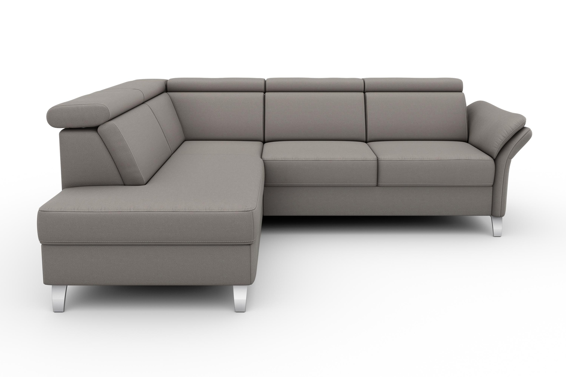 sit&more Ecksofa »Vincenzo L-Form«, inklusive Kopfteilverstellung, wahlweise mit Bettfunktion, Bettkasten