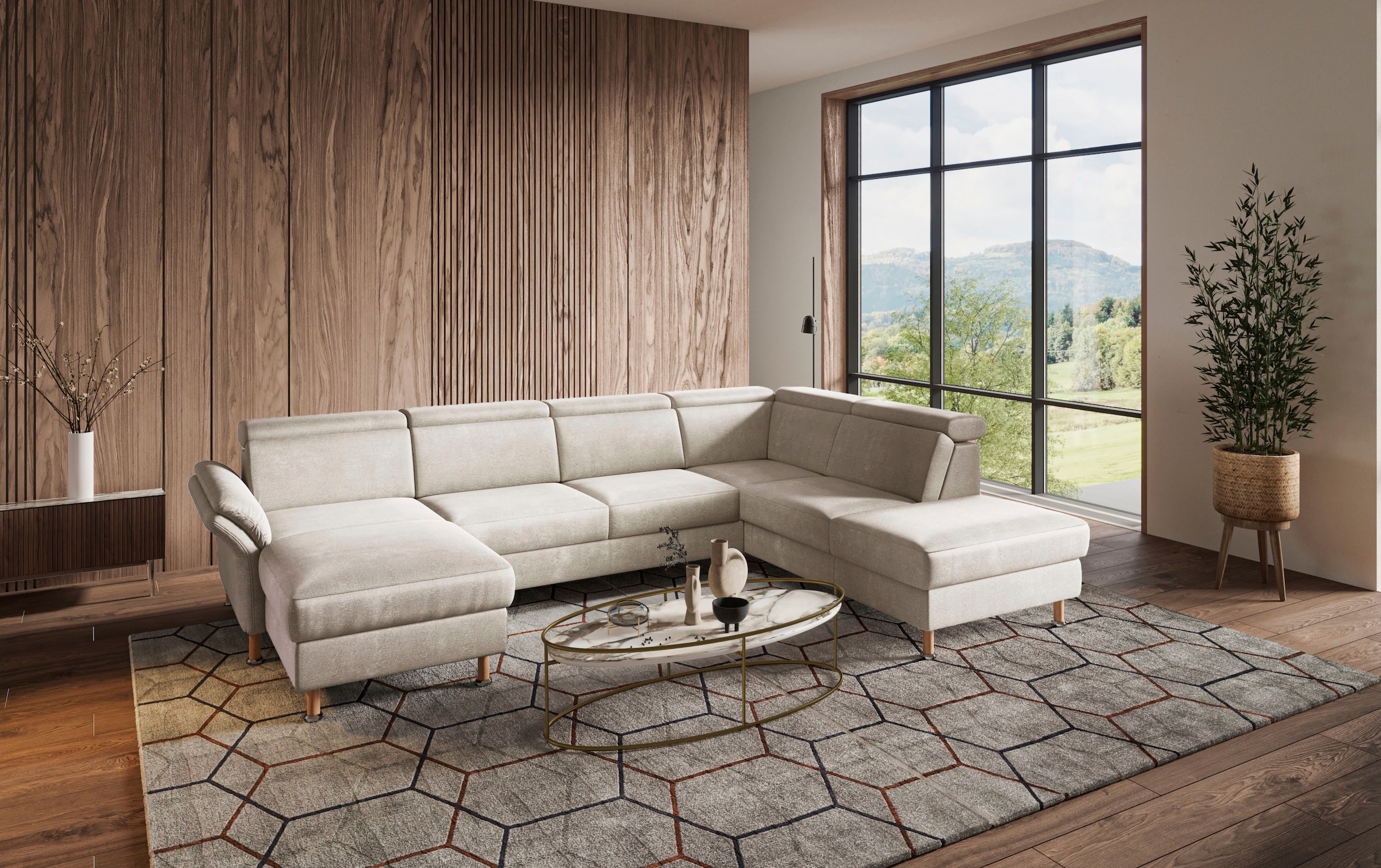 Home affaire Wohnlandschaft "Calypso U-Form" wahlweise mit motorischer Rela günstig online kaufen