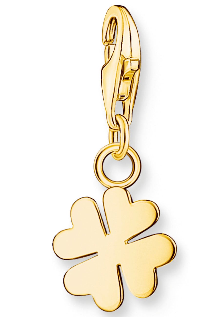 THOMAS SABO Damen Charm-Einhänger "Kleeblatt", gold, Silber 925 (recycelt), Charms