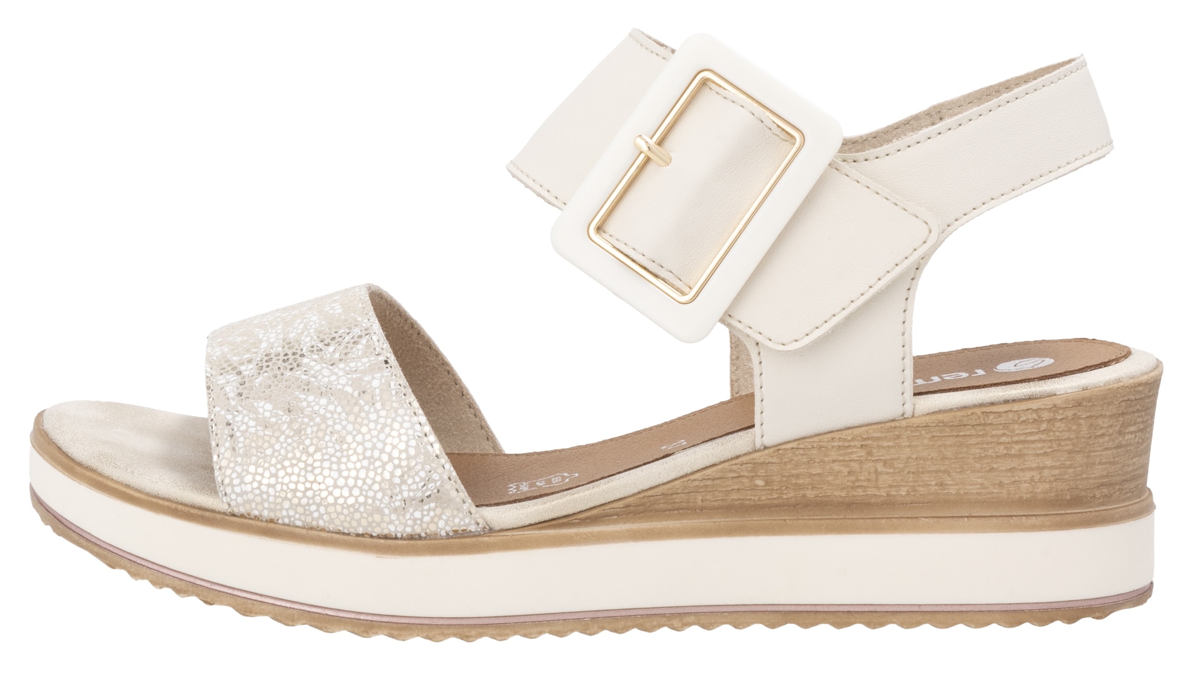 Remonte Sandalette »ELLE-Collection«, Sommerschuh, Sandale, Bequemschuh mit Klett unter der Zierschnalle