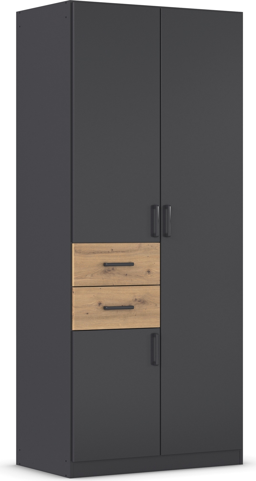 rauch "Kleiderschrank Schrank Garderobe MAIKA mit Dekor-Front" 2 Schubladen, in verschiedenen Breiten, Höhen, Farben, MADE IN GERMANY