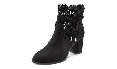 High-Heel-Stiefelette, mit modischer Spitze und bequemen Blockabsatz, Ankle Boot, Stiefel