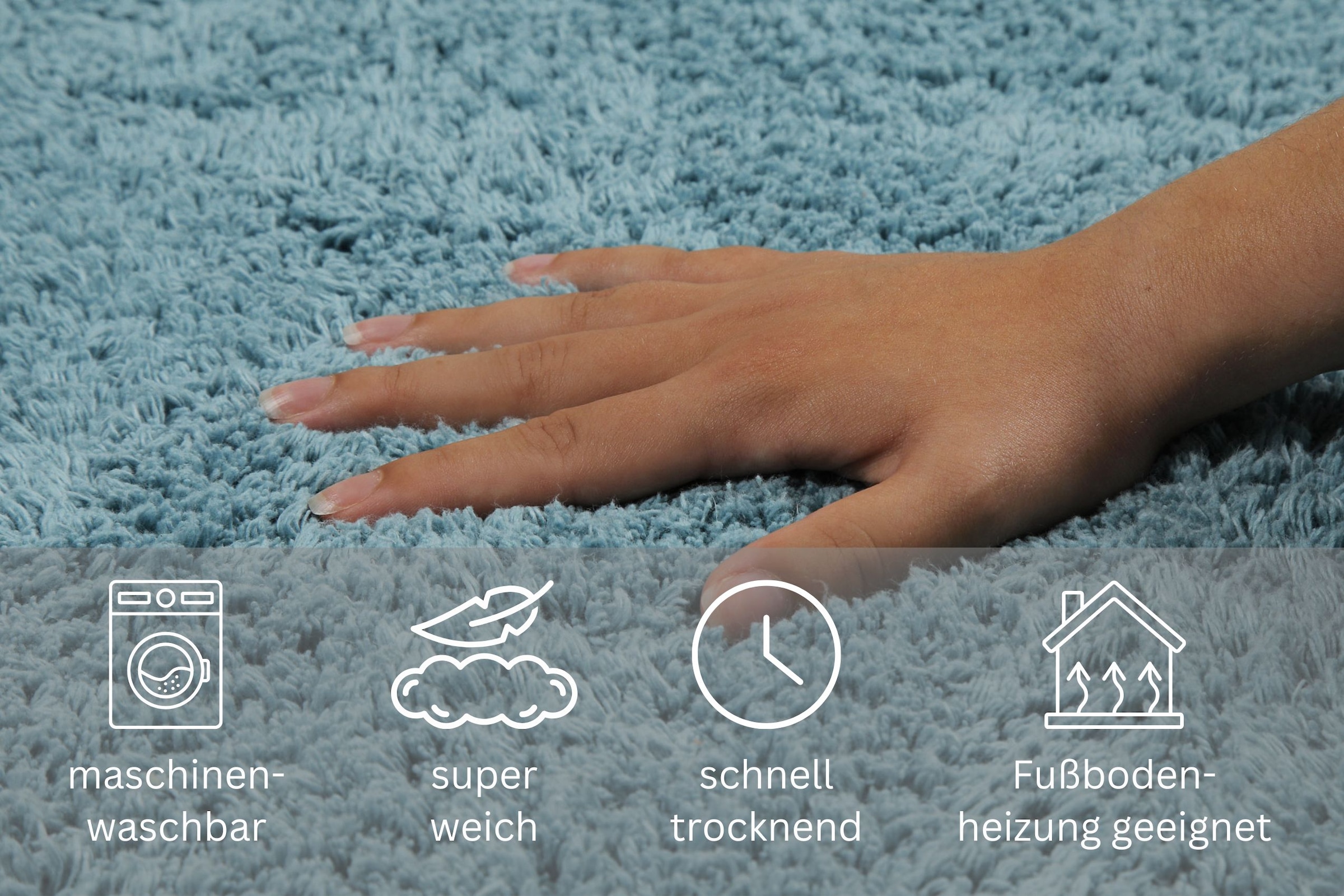 my home Badematte »Kian«, fußbodenheizungsgeeignet, Badvorleger, Badteppich aus 100%Baumwolle, weich, waschbar, saugfähig