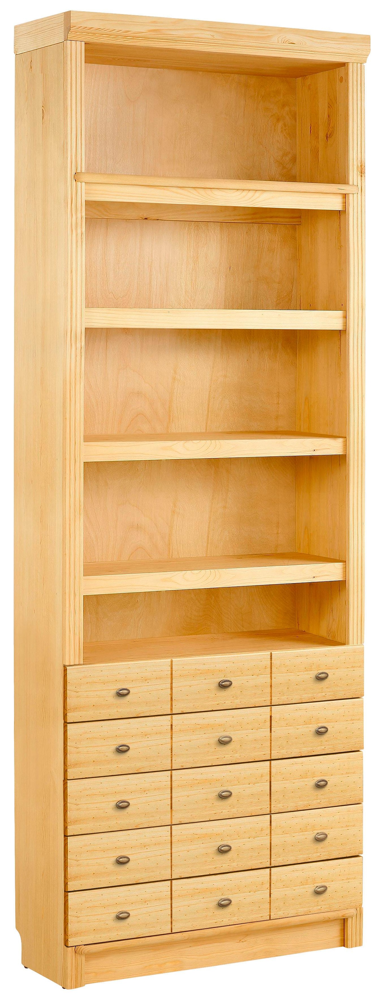 Home affaire Bücherregal »Soeren«, aus massiver Kiefer, in 2 Höhen, Tiefe 29 cm, mit 5 Schubkästen