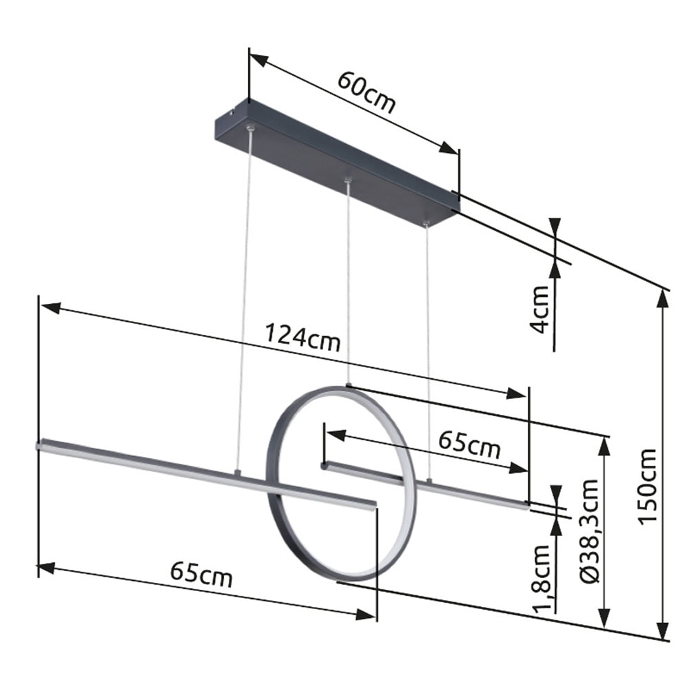 GLOBO LIGHTING LED Pendelleuchte »BARRAL«, Leuchtmittel LED-Modul | LED fest integriert, Hängelampe/Hängeleuchte/Wohnzimmer/Esstisch/elegant