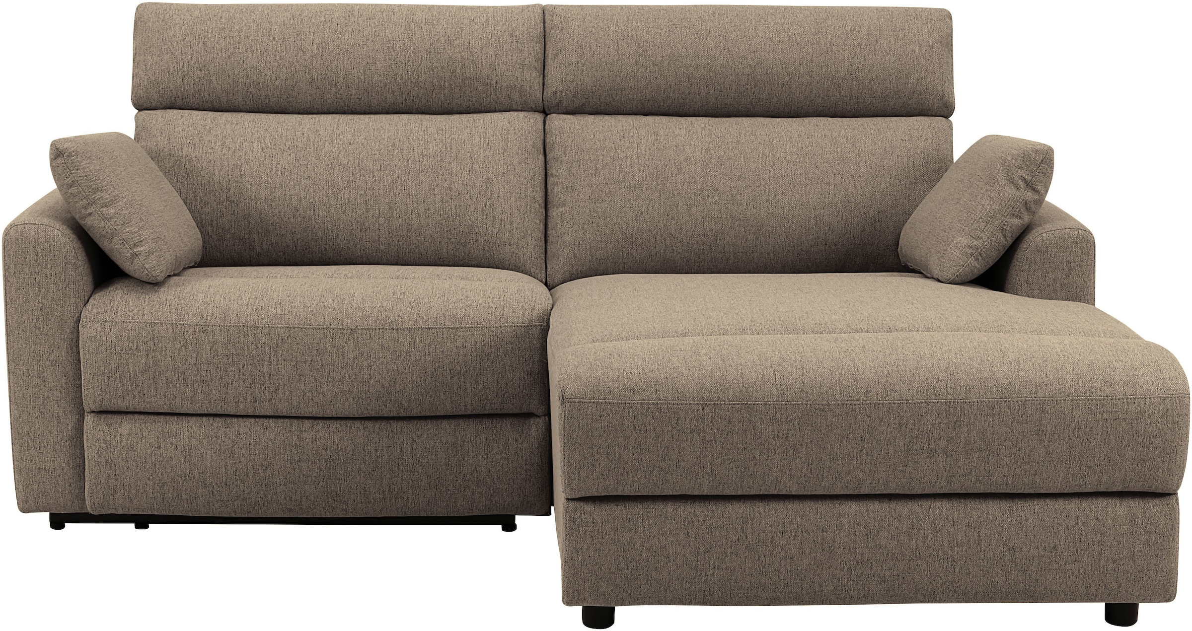 INOSIGN Ecksofa »JENNA, L-Form, 209cm, manuelle u. elektrische Funktion, mit USB A/C,«, Liegefunktion 105°-150°, Federkern, Struktur fein