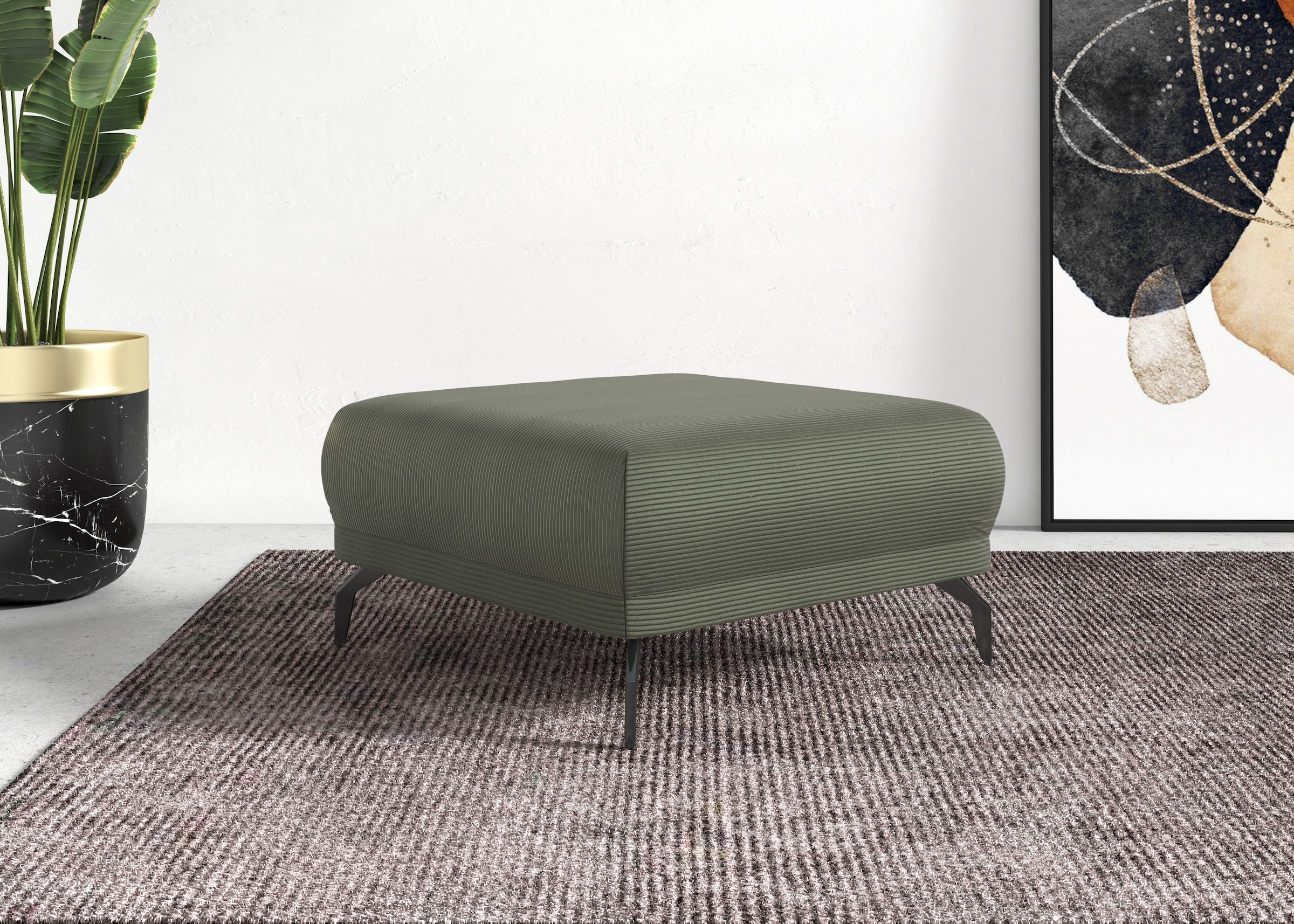 Home affaire Hocker "Coco" Cord-Bezug in 2 Ausführungen, Füßen 15 cm hoch günstig online kaufen