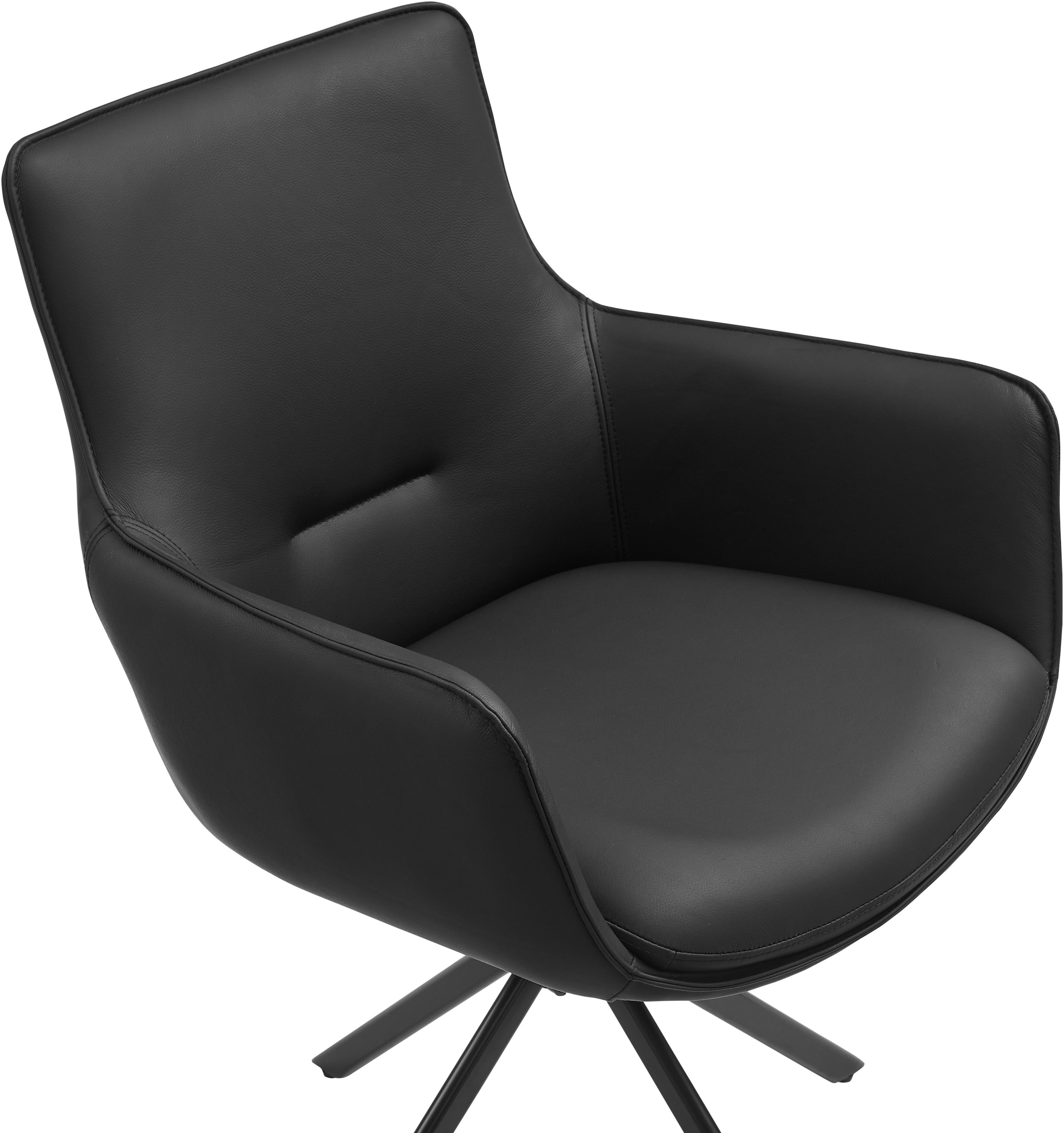 OTTO home Drehstuhl (Set) 2 Stk.Naturleder Bezug, 360° drehbares Gestell aus Eisen
