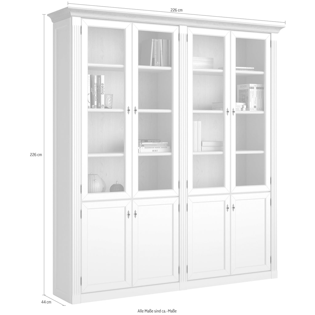 WEHRSDORFER Vitrine »Maisonette«, mit 4 Glastüren, Breite 226 cm