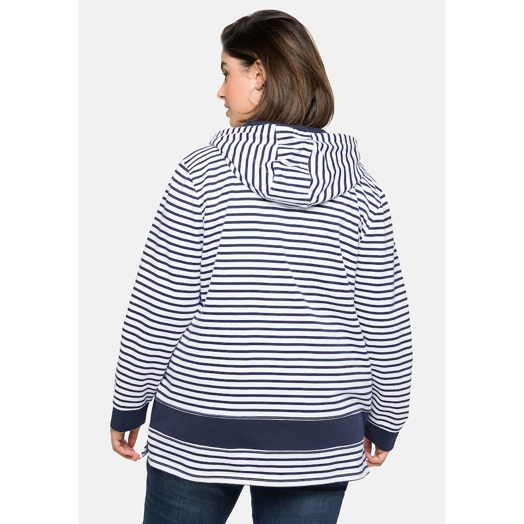 Marken Sheego Sheego Kapuzensweatjacke »sheego Sweatjacke«, aus reiner Baumwolle marine-gestreift Marken Sheego Sheego Kapuzensweatjacke »sheego Sweatjacke«, aus reiner Baumwolle marine-gestreift