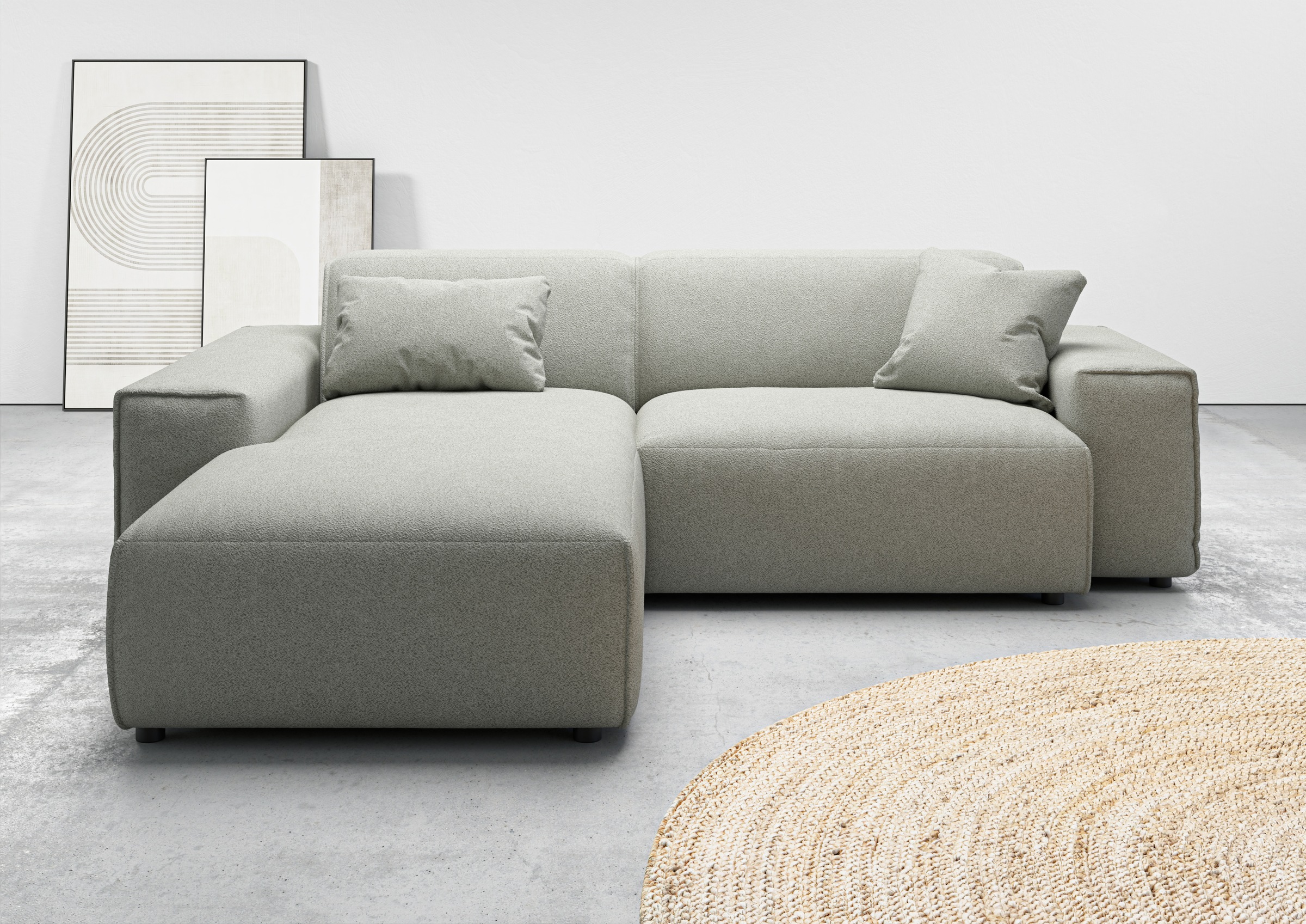 andas Ecksofa »Glimminge L-Form auch in Breitcord, Feincord + Easy care-Bezug,«, Breite 234, Zierkissen