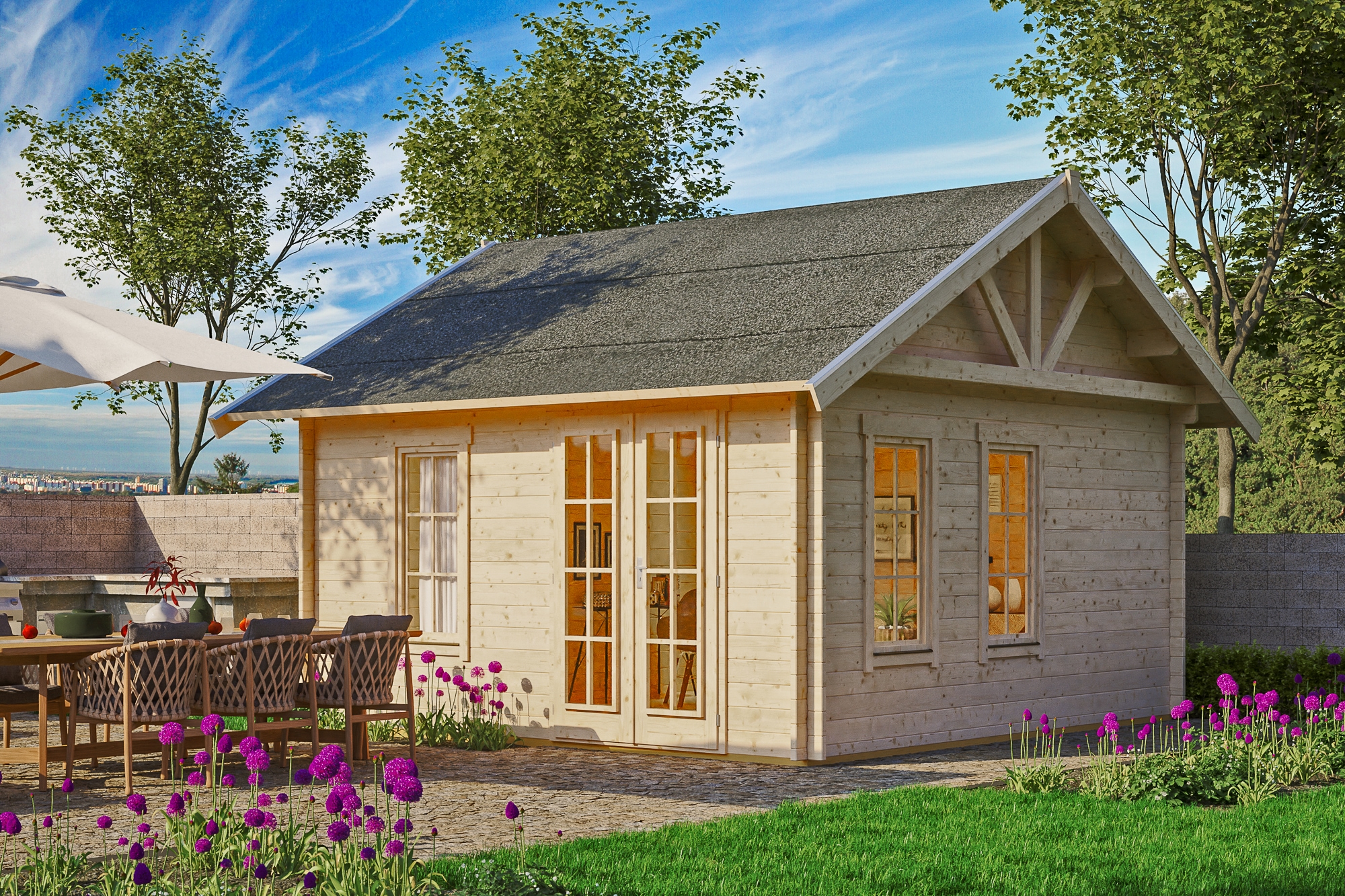 Skanholz Gartenhaus »Toronto 1«, mit Lattung