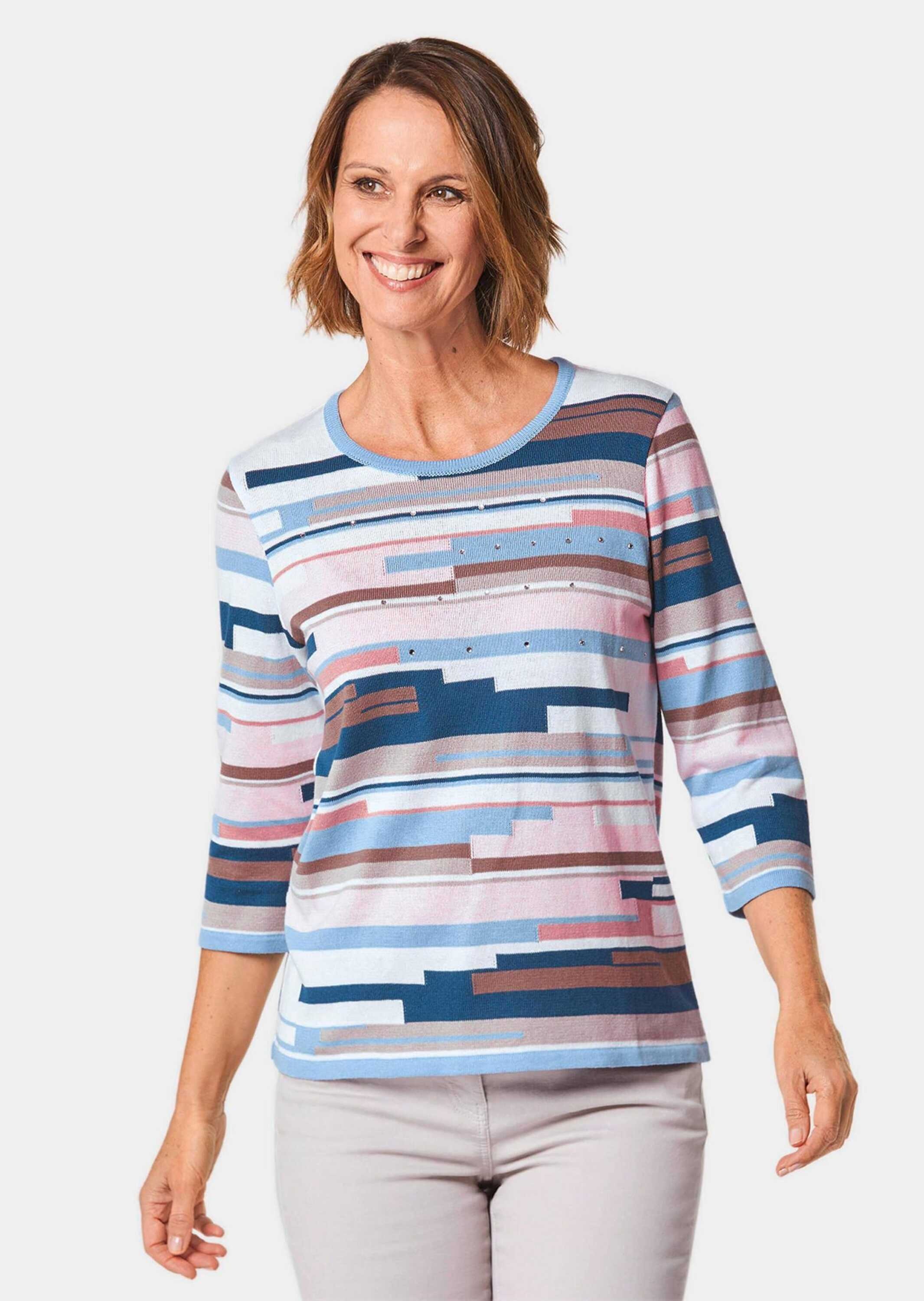 GOLDNER Rundhalspullover "Weicher Pullover mit hochwertiger Intarsie" Mit G günstig online kaufen