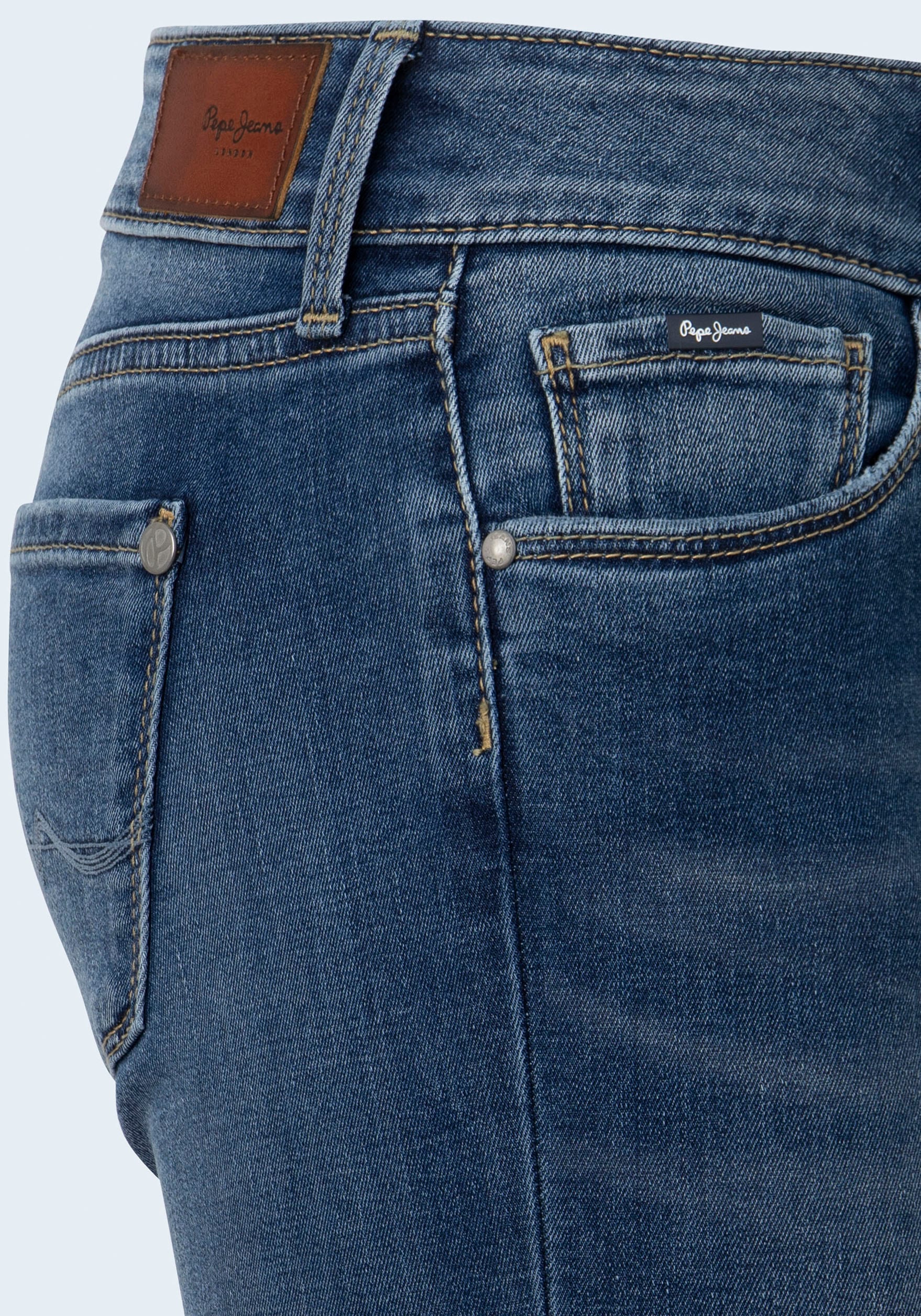 Pepe Jeans Skinny-fit-Jeans 1-Knopf bestellen | 5-Pocket-Stil BAUR mit Stretch-Anteil im »SOHO«, Bund und