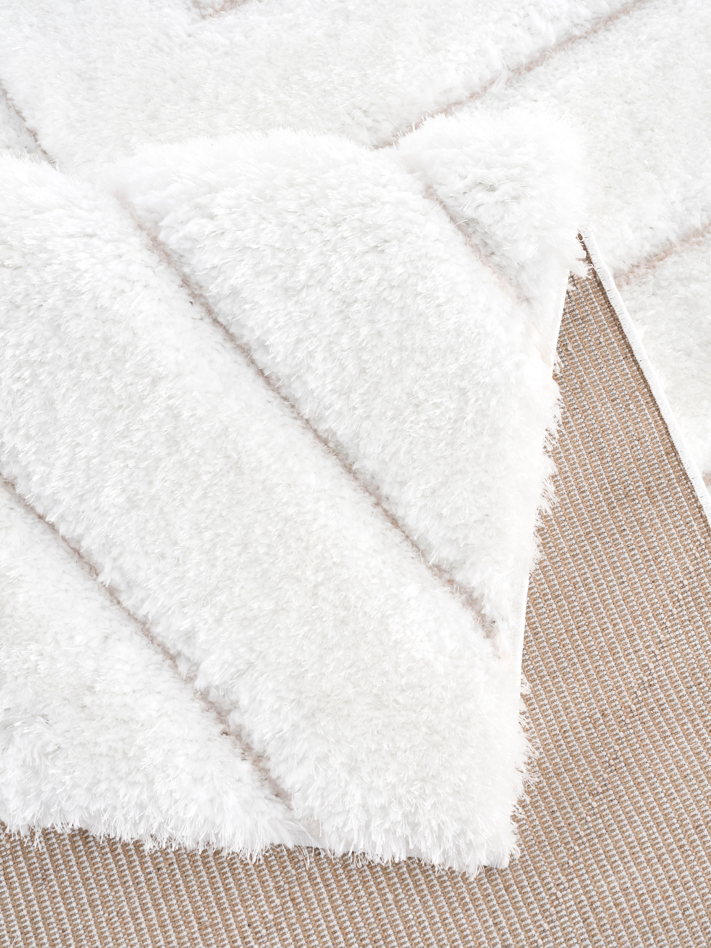 my home Hochflor-Teppich »Fiori«, rechteckig, 43 mm Höhe, mit handgearbeitetem Konturenschnitt, Hochflor, Hoch-Tief-Effekt
