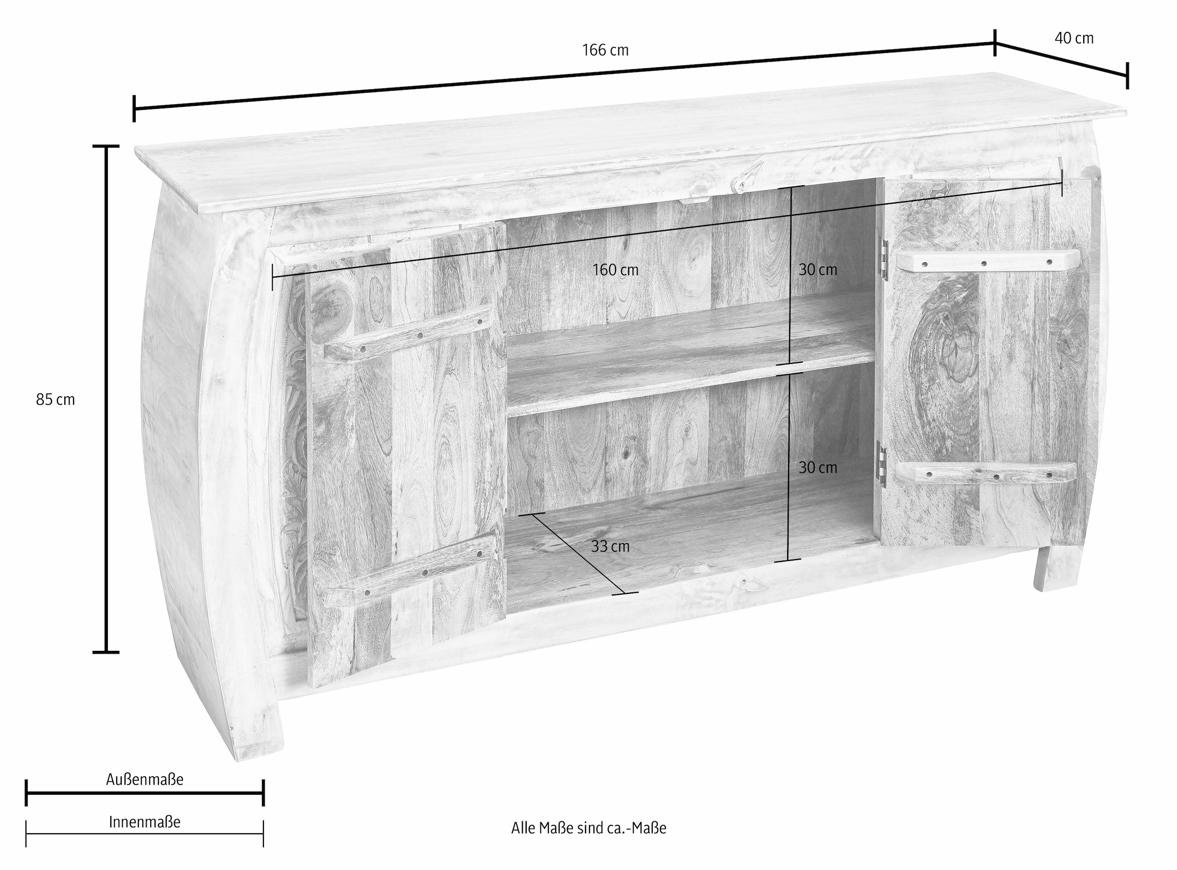 Home affaire Sideboard, Breite 166 cm