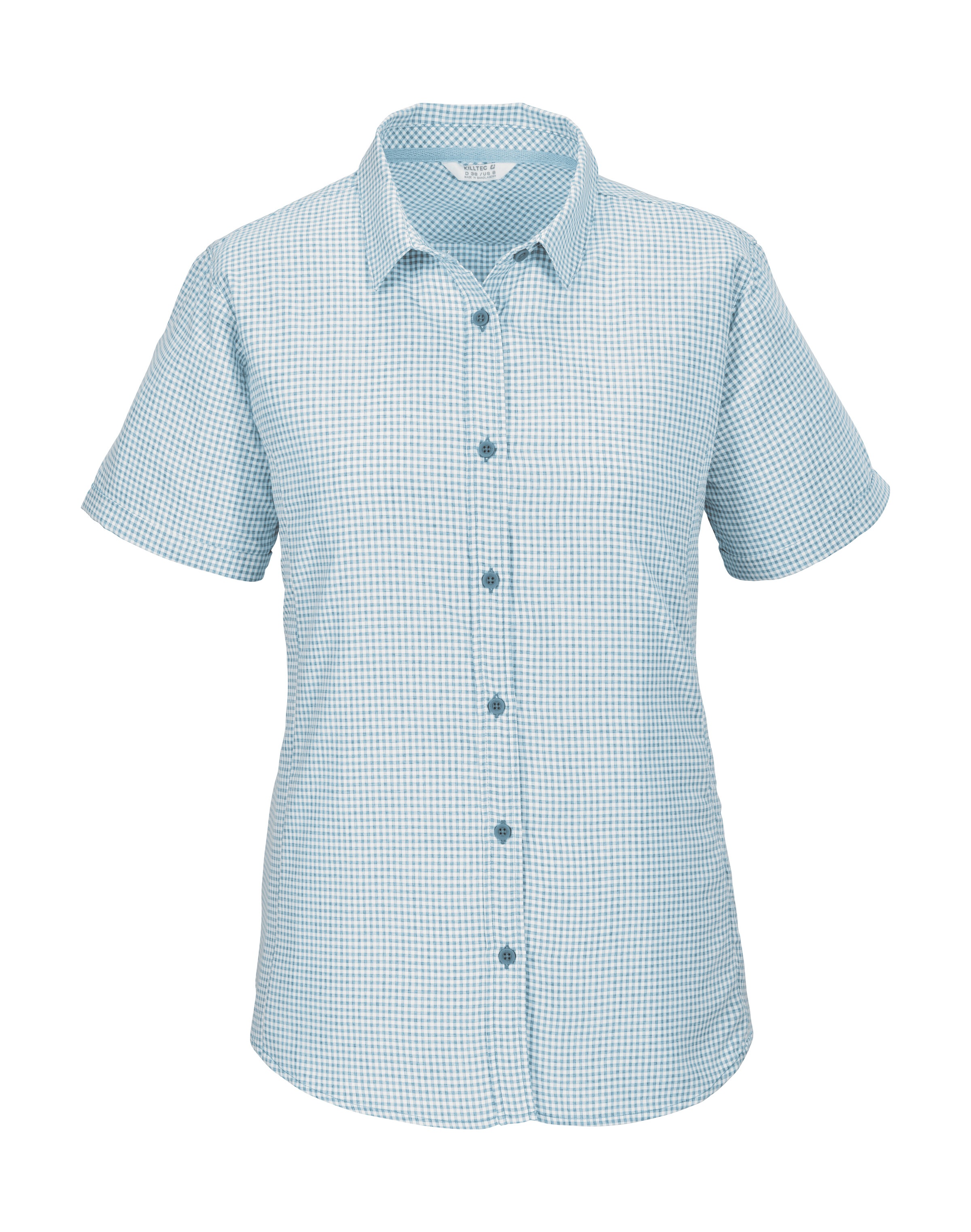 Killtec Funktionshemd "KOS 368 WMN WVN SHRT" Karierte, wasserabweisende, atmungsaktive Bluse