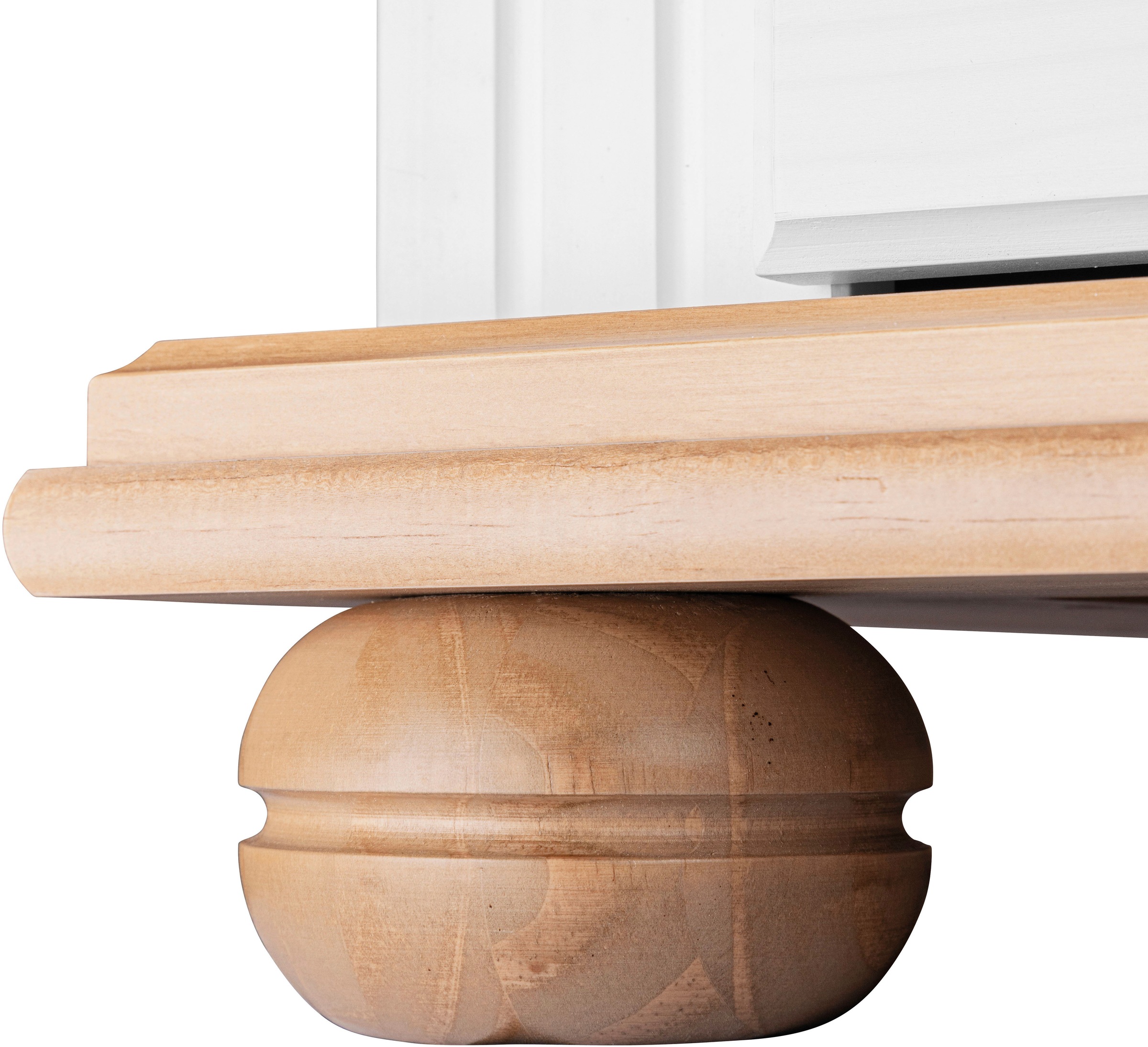 Inter Link Buffet »Halmaro, Kiefer Massivholz, Weiss/Braun-Oak, 141 x 46,30 x 213 cm« 1 Stk. tlg. Vitrine im Laudhausstil, Küchenschrank mit Glastüren, viel Stauraum