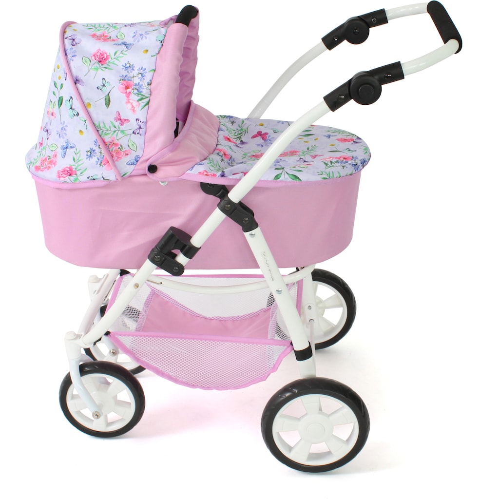 CHIC2000 Kombi-Puppenwagen »Emotion All In 3in1, Flowers«, inkl. Babywanne, Babyschale und Sportwagenaufsatz