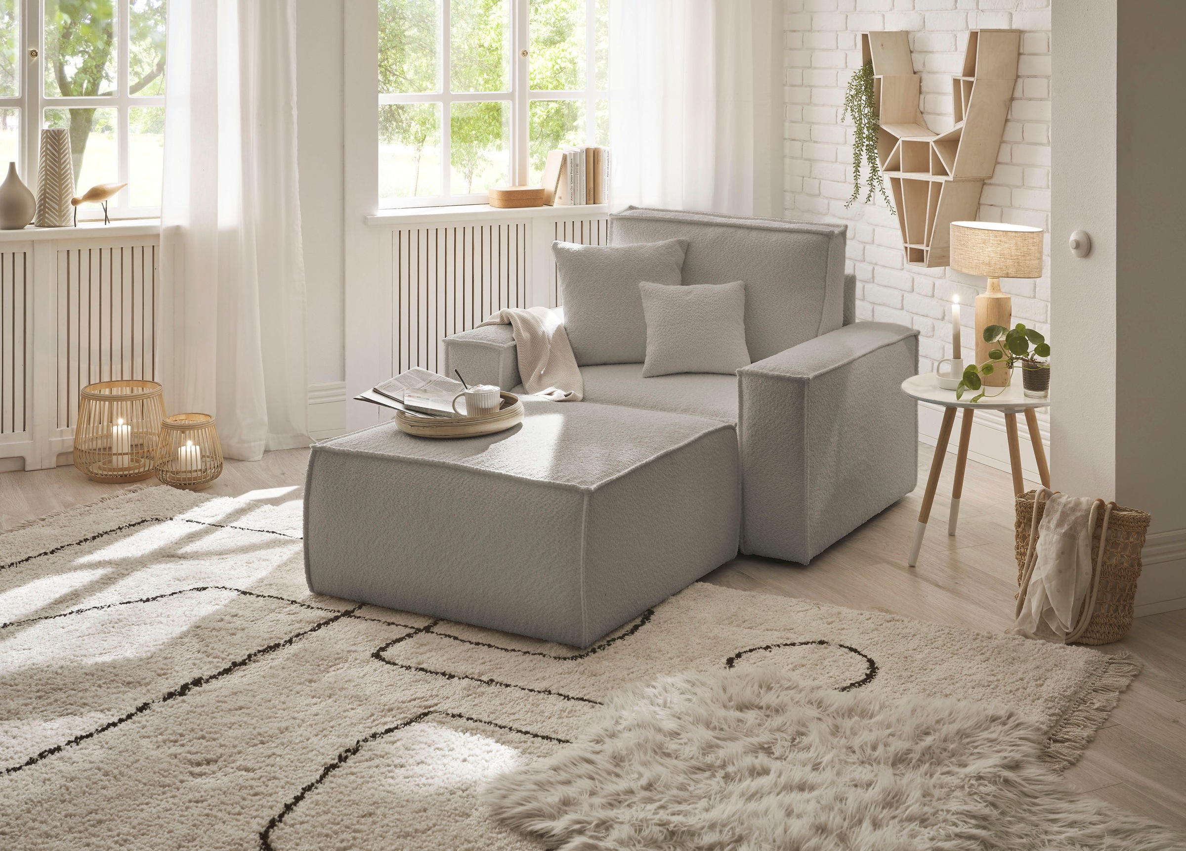 andas Loveseat »Finnley«, (2 St.), Loveseat und Hocker im Set, passend zur Polster-Serie Finnley